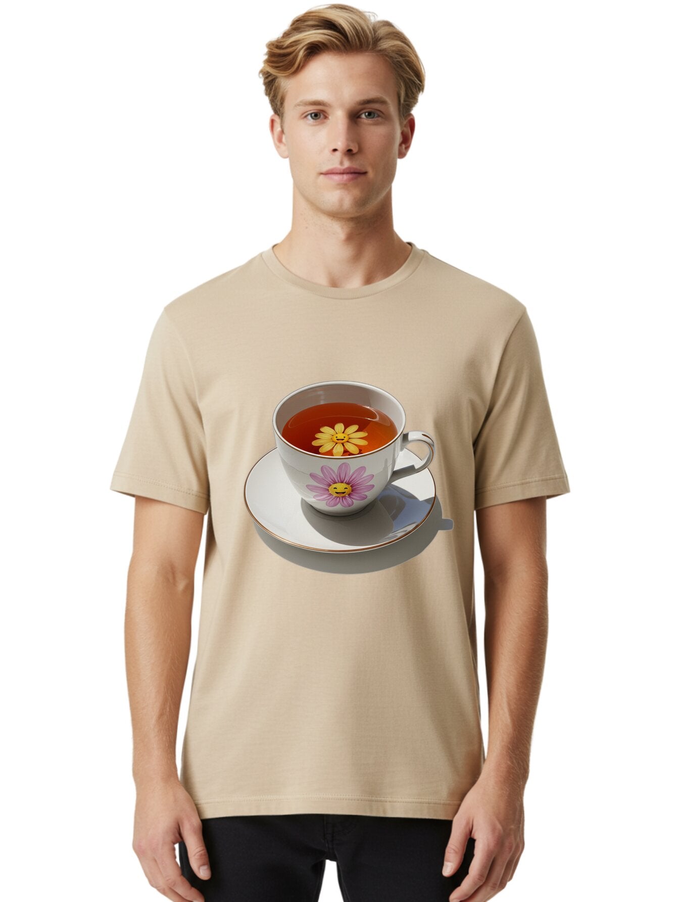 Daisy-Tea-Cup Men'S Graphic Tee, 100% Cotton, Comfortable Casual Summer Wear, Machine Washable, Vintage Camera, Old Camera, Antique Camera, Black Camera, Classic Photography, Photography Equipment, Nostalgic Device, Film Camera, Camera Art Baq662 30