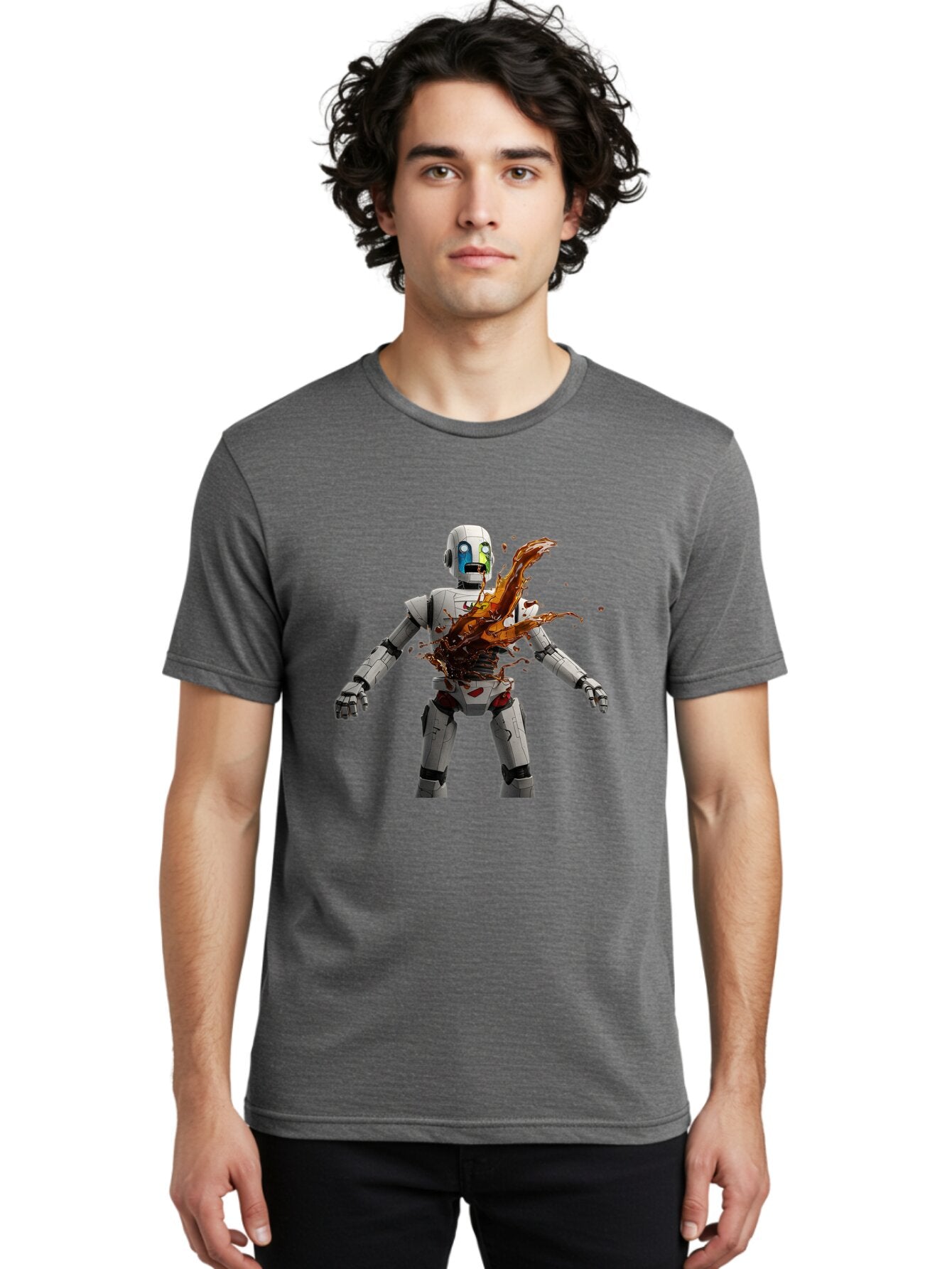 Damaged-Robot Men'S Graphic Tee, 100% Cotton, Comfortable Casual Summer Wear, Machine Washable, Vintage Camera, Old Camera, Antique Camera, Black Camera, Classic Photography, Photography Equipment, Nostalgic Device, Film Camera, Camera Art Baq665 17