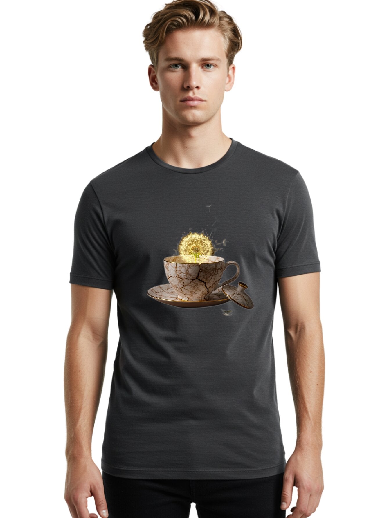 Dandelion-Explosion Men'S Graphic Tee, 100% Cotton, Comfortable Casual Summer Wear, Machine Washable, Vintage Camera, Old Camera, Antique Camera, Black Camera, Classic Photography, Photography Equipment, Nostalgic Device, Film Camera, Baq678 30