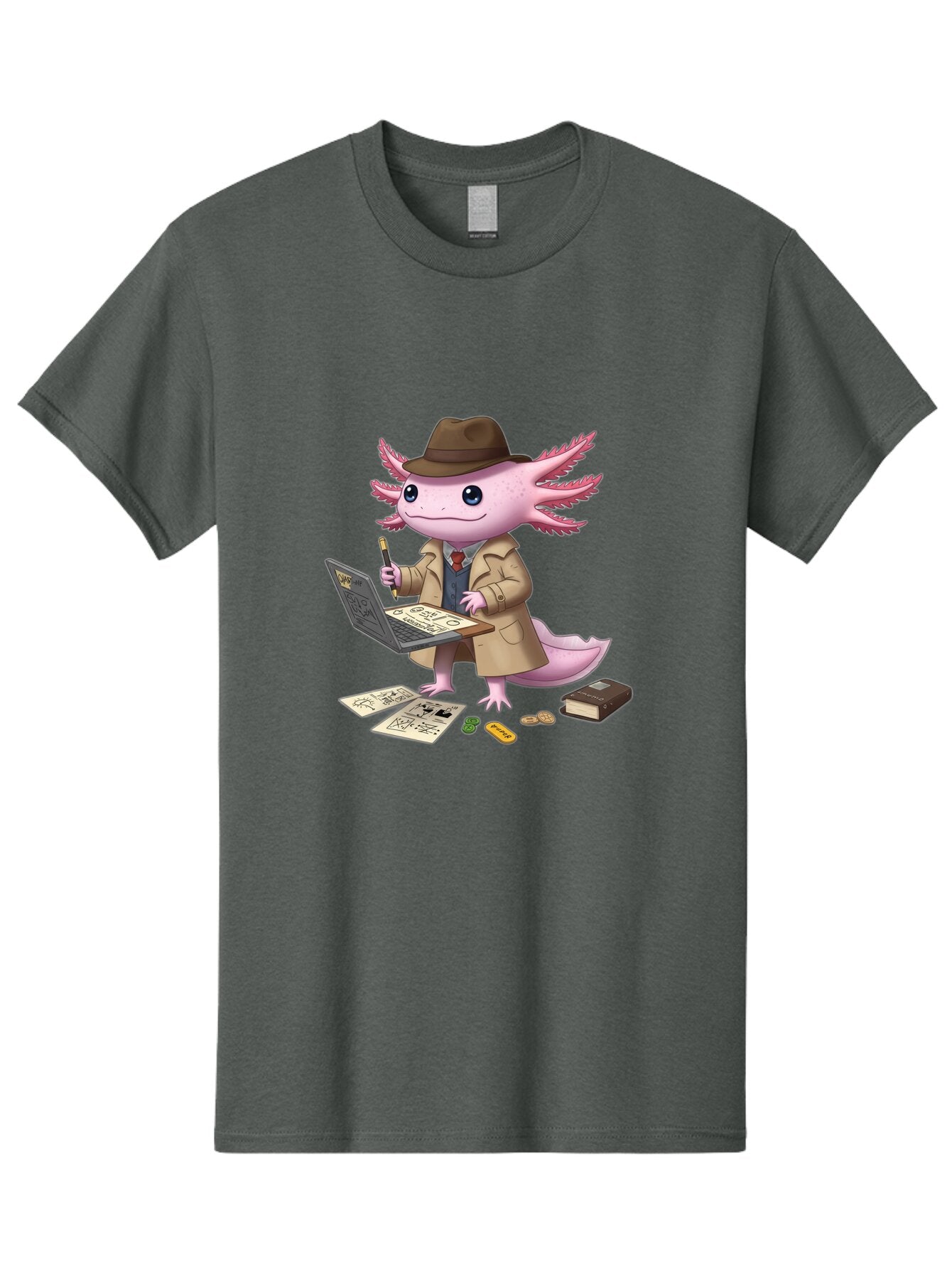 Detective-Axolotl Men'S Graphic Tee, 100% Cotton, Comfortable Casual Summer Wear, Machine Washable, Vintage Camera, Old Camera, Antique Camera, Black Camera, Classic Photography, Photography Equipment, Nostalgic Device, Film Camera, Camera Art Baq682 8