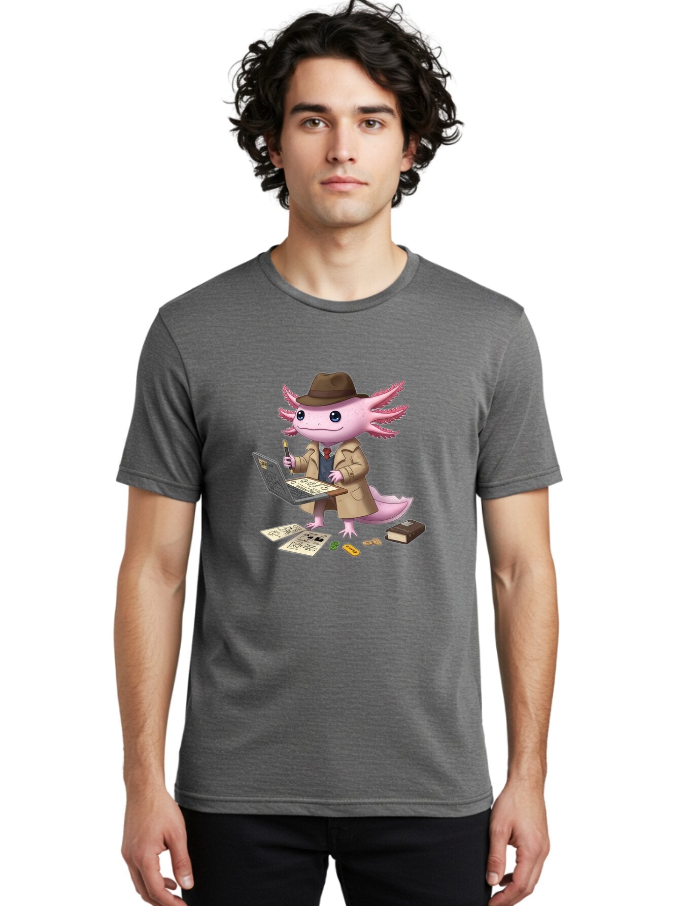 Detective-Axolotl Men'S Graphic Tee, 100% Cotton, Comfortable Casual Summer Wear, Machine Washable, Vintage Camera, Old Camera, Antique Camera, Black Camera, Classic Photography, Photography Equipment, Nostalgic Device, Film Camera, Camera Art Baq682 20