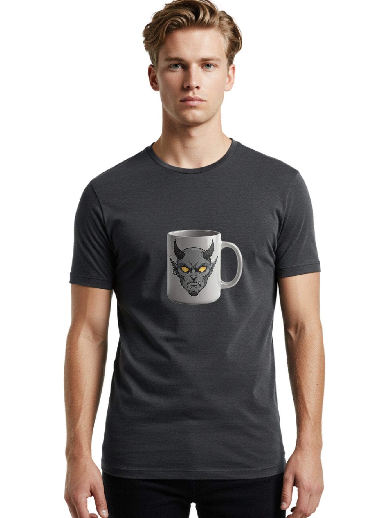 Devil-Mug-1 Men'S Graphic Tee, 100% Cotton, Comfortable Casual Summer Wear, Machine Washable, Vintage Camera, Old Camera, Antique Camera, Black Camera, Classic Photography, Photography Equipment, Nostalgic Device, Film Camera, Camera Art Baq683 21