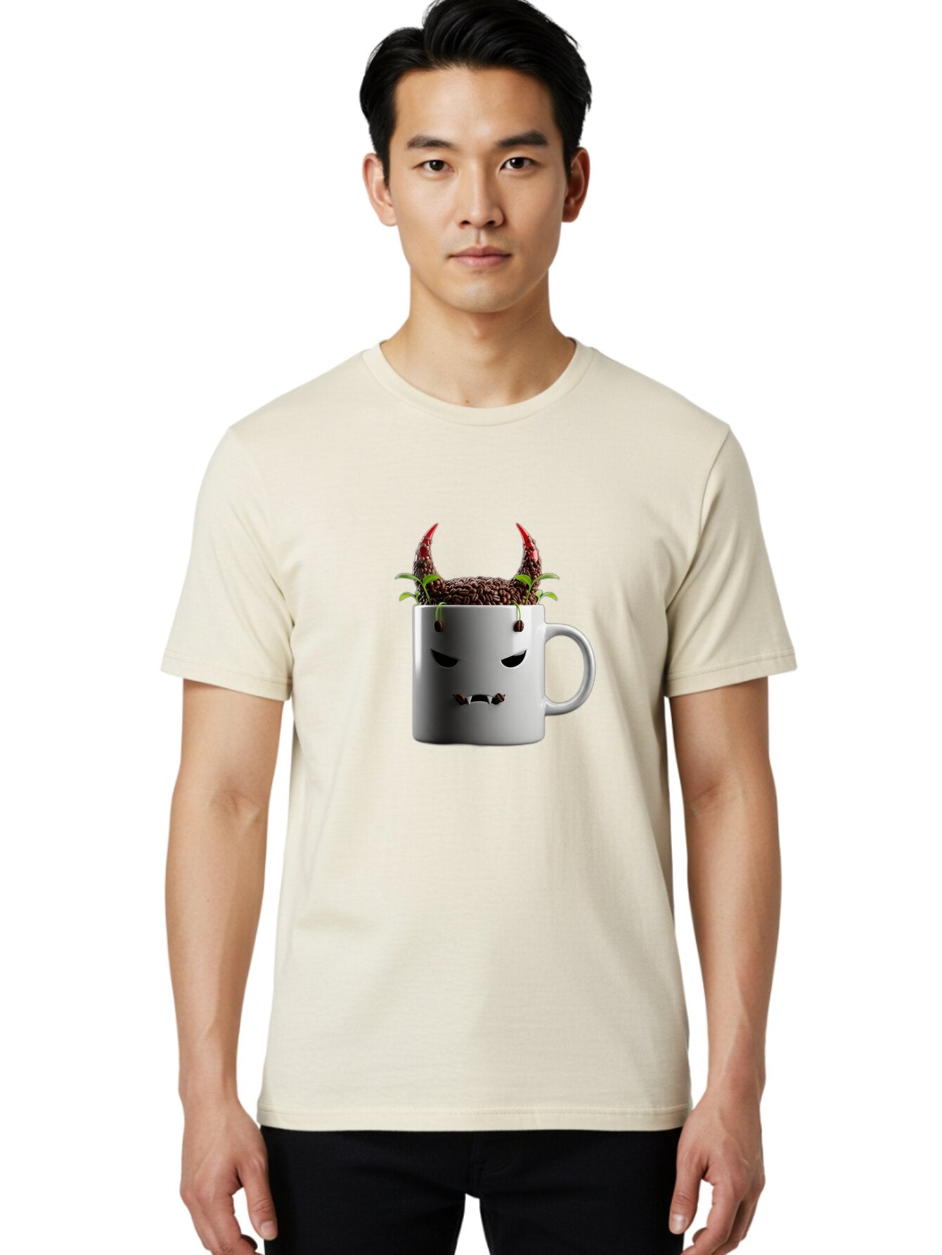 Devilish-Coffee-Mug-1 Men'S Graphic Tee, 100% Cotton, Comfortable Casual Summer Wear, Machine Washable, Vintage Camera, Old Camera, Antique Camera, Black Camera, Classic Photography, Photography Equipment, Nostalgic Device, Film Camera, Baq686 17