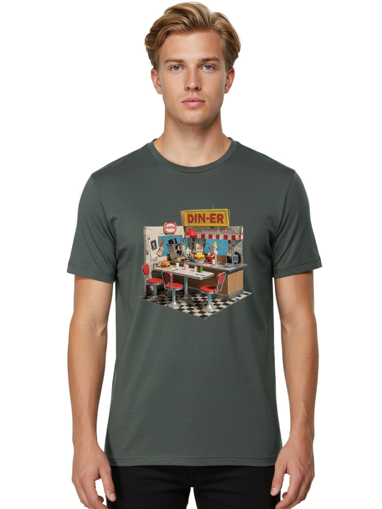 Din-Er Men'S Graphic Tee, 100% Cotton, Comfortable Casual Summer Wear, Machine Washable, Vintage Camera, Old Camera, Antique Camera, Black Camera, Classic Photography, Photography Equipment, Nostalgic Device, Film Camera, Camera Art Baq690 21