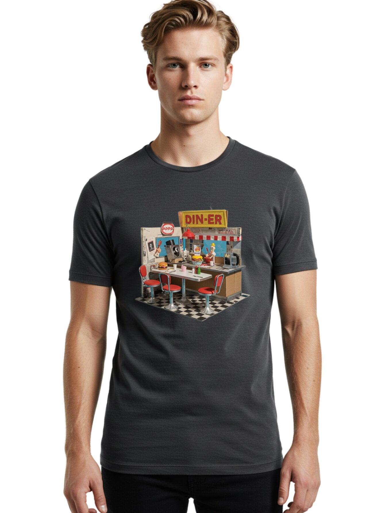 Din-Er Men'S Graphic Tee, 100% Cotton, Comfortable Casual Summer Wear, Machine Washable, Vintage Camera, Old Camera, Antique Camera, Black Camera, Classic Photography, Photography Equipment, Nostalgic Device, Film Camera, Camera Art Baq690 24