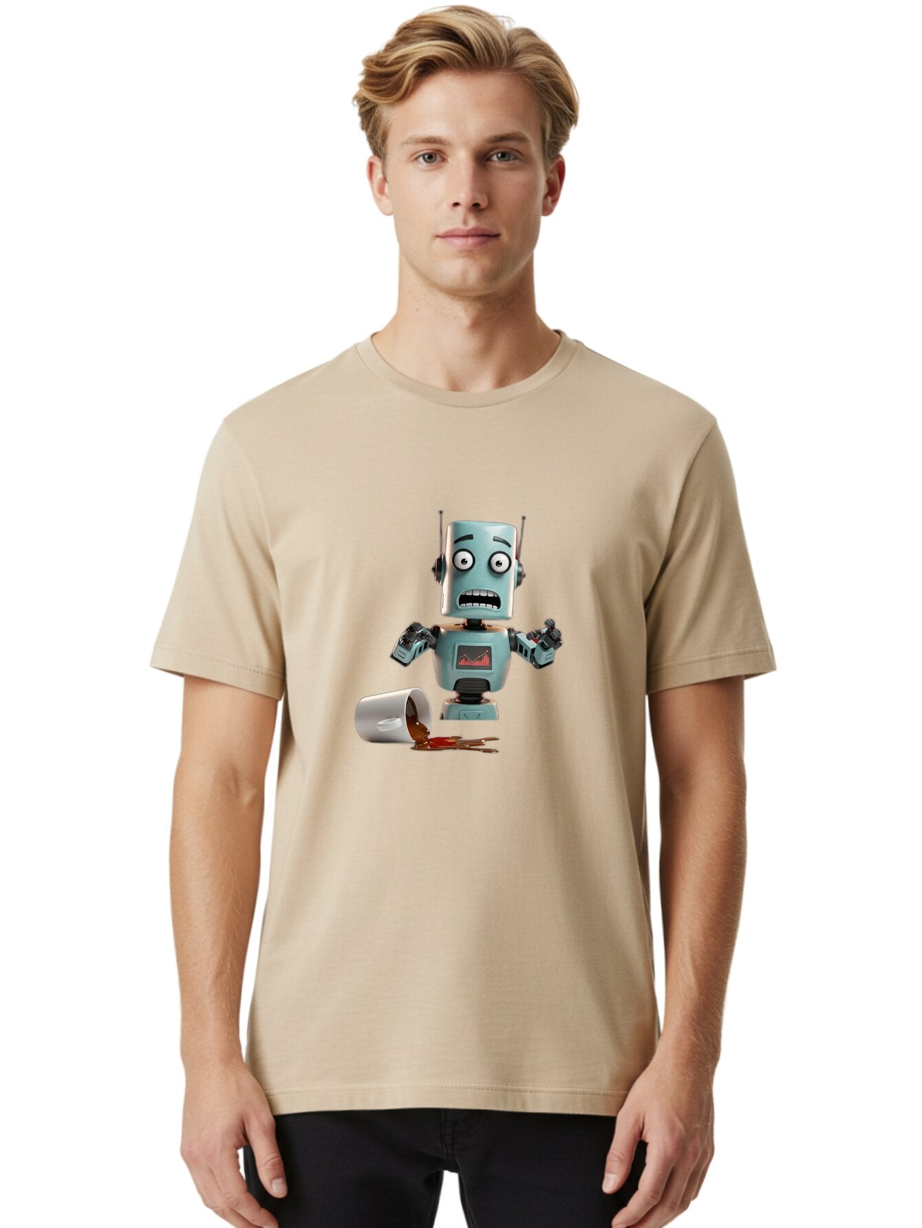 Distressed-Robot Men'S Graphic Tee, 100% Cotton, Comfortable Casual Summer Wear, Machine Washable, Vintage Camera, Old Camera, Antique Camera, Black Camera, Classic Photography, Photography Equipment, Nostalgic Device, Film Camera, Camera Art Baq698 17