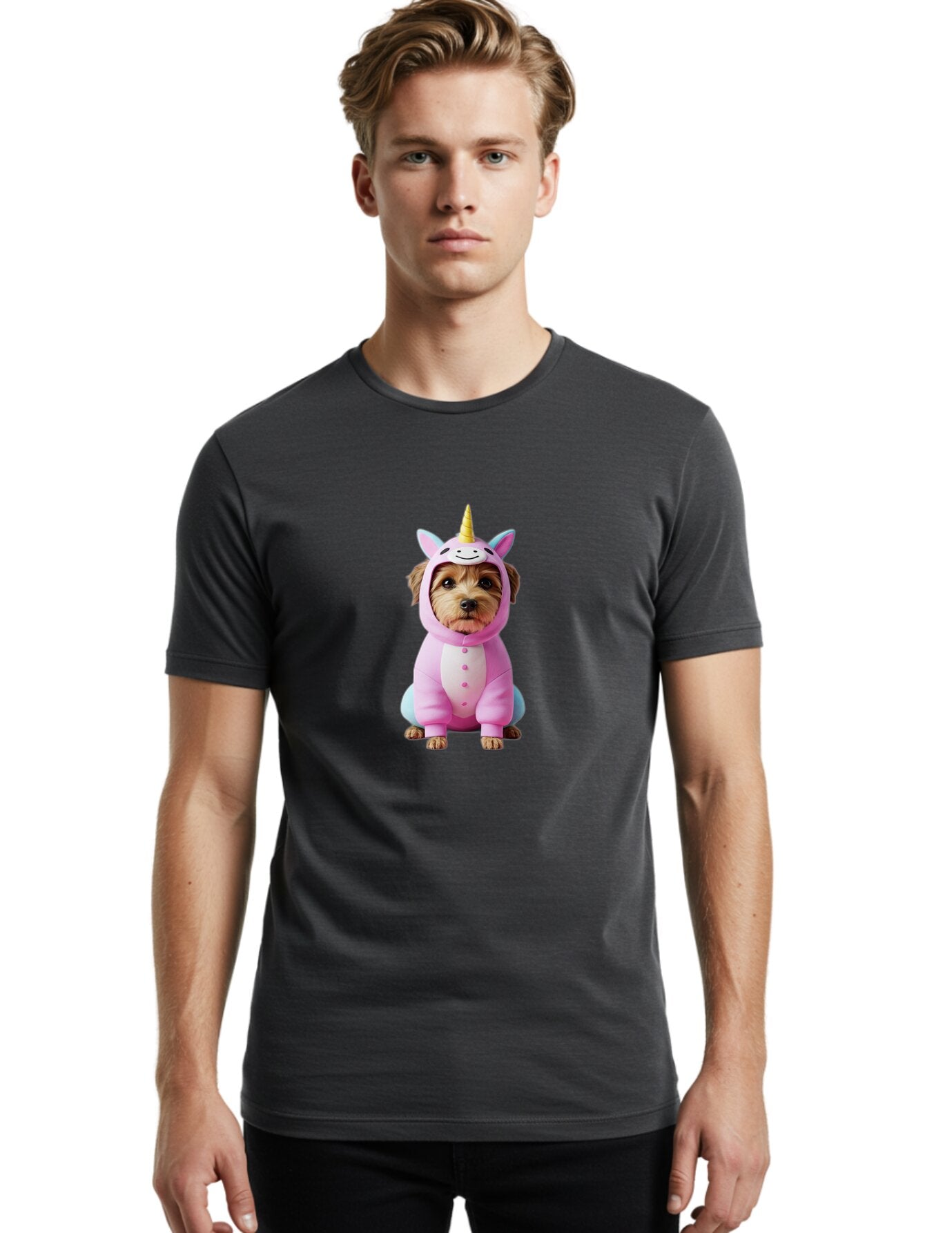 Dog-In-Unicorn-Costume-1 Men'S Graphic Tee, 100% Cotton, Comfortable Casual Summer Wear, Machine Washable, Vintage Camera, Old Camera, Antique Camera, Black Camera, Classic Photography, Photography Equipment, Nostalgic Device, Film Camera, Baq709 27