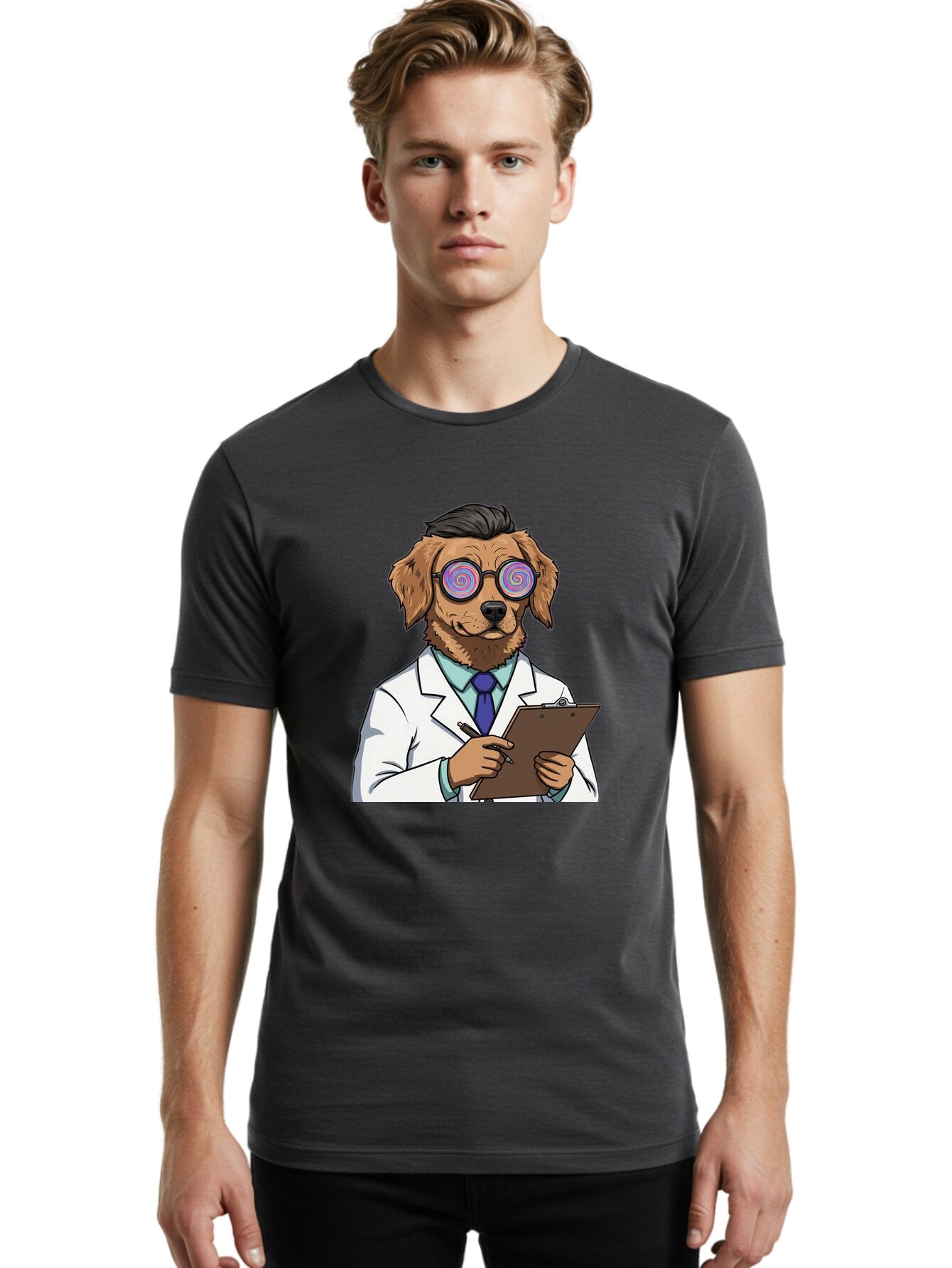 Dog-Scientist-1 Men'S Graphic Tee, 100% Cotton, Comfortable Casual Summer Wear, Machine Washable, Vintage Camera, Old Camera, Antique Camera, Black Camera, Classic Photography, Photography Equipment, Nostalgic Device, Film Camera, Camera Art Baq712 21
