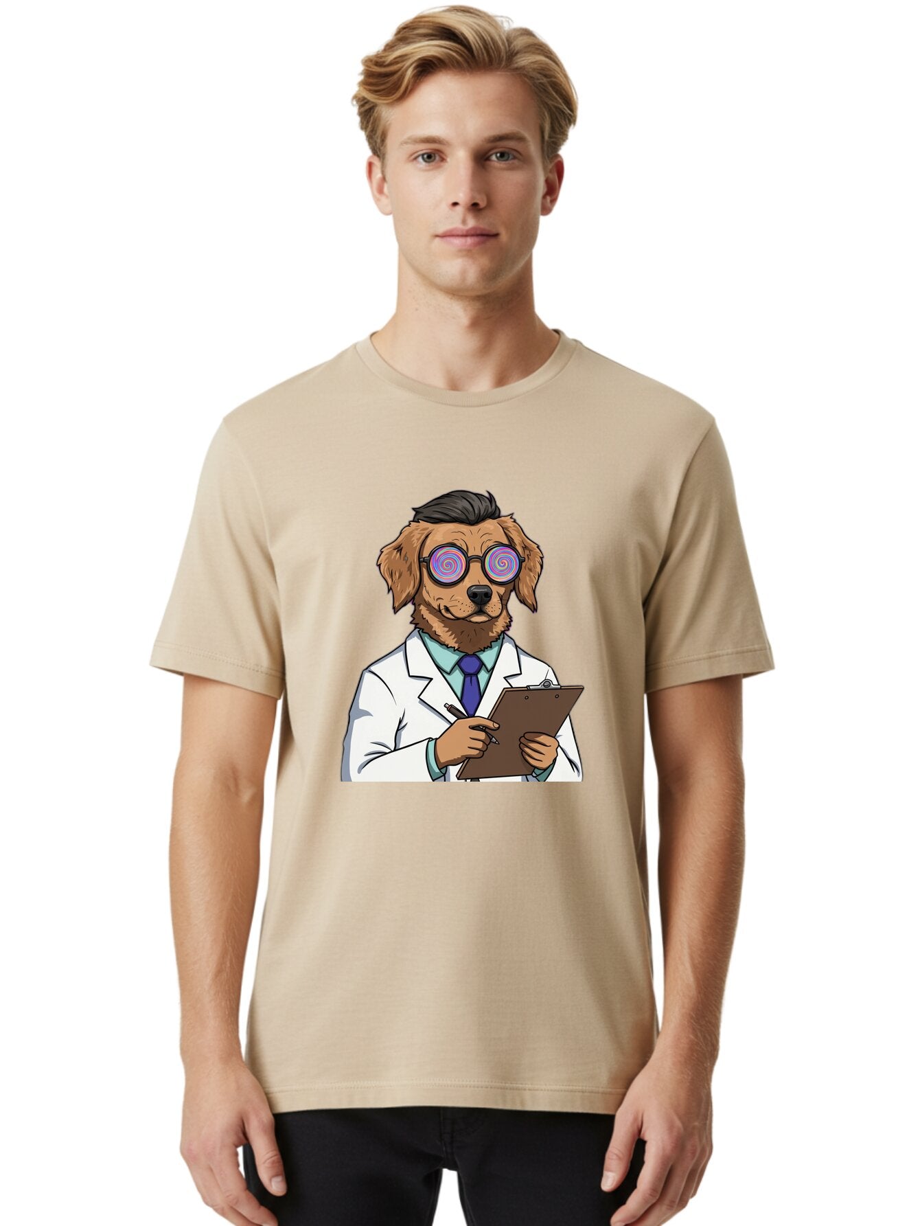 Dog-Scientist-1 Men'S Graphic Tee, 100% Cotton, Comfortable Casual Summer Wear, Machine Washable, Vintage Camera, Old Camera, Antique Camera, Black Camera, Classic Photography, Photography Equipment, Nostalgic Device, Film Camera, Camera Art Baq712 20