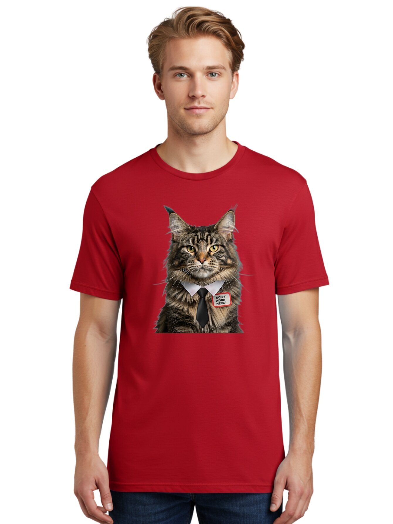 Don-T-Work-Here-Cat-1 Men'S Graphic Tee, 100% Cotton, Comfortable Casual Summer Wear, Machine Washable, Vintage Camera, Old Camera, Antique Camera, Black Camera, Classic Photography, Photography Equipment, Nostalgic Device, Film Camera, Baq717 25