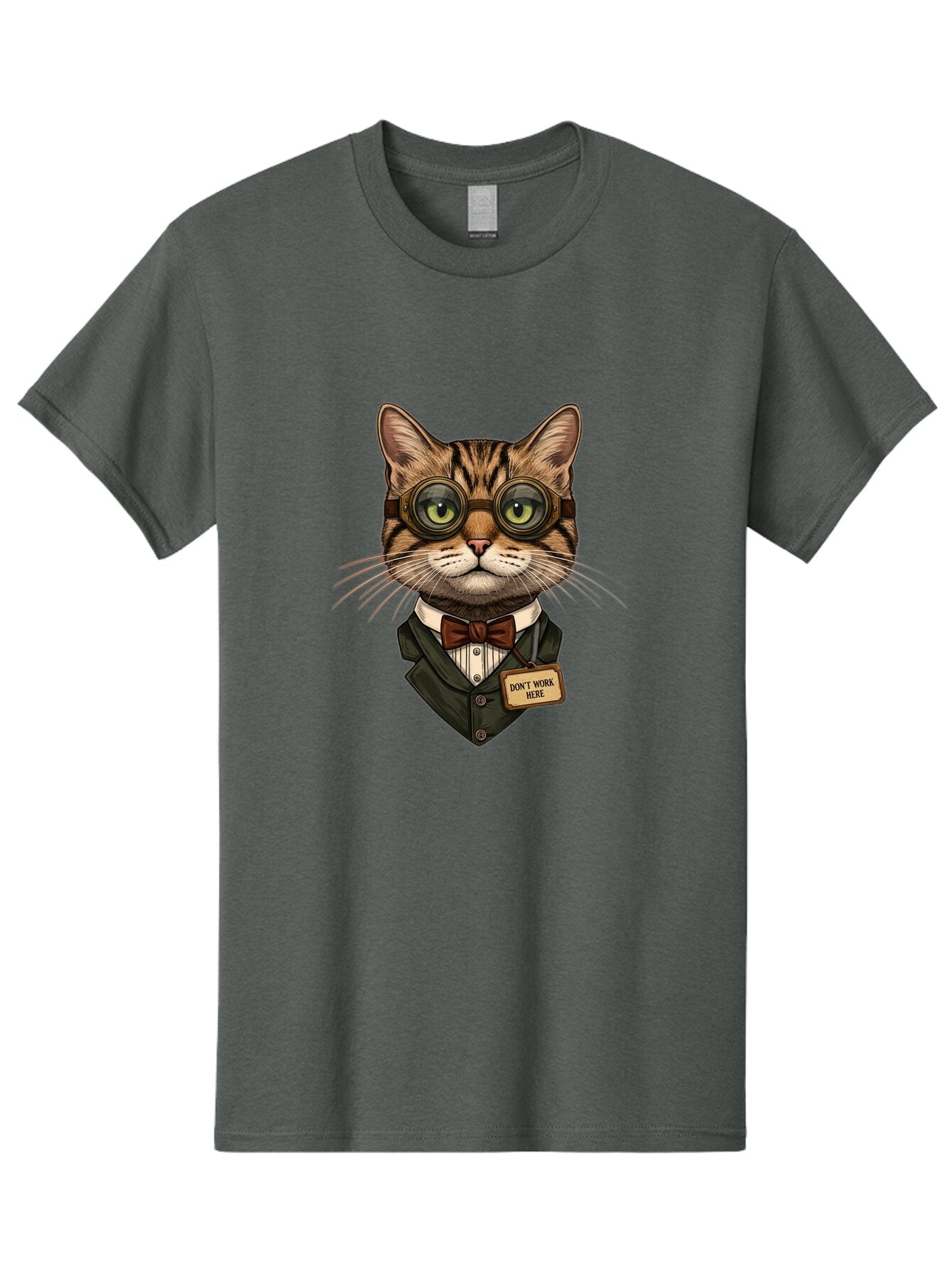 Don-T-Work-Here-Cat-2 Men'S Graphic Tee, 100% Cotton, Comfortable Casual Summer Wear, Machine Washable, Vintage Camera, Old Camera, Antique Camera, Black Camera, Classic Photography, Photography Equipment, Nostalgic Device, Film Camera, Baq718 15