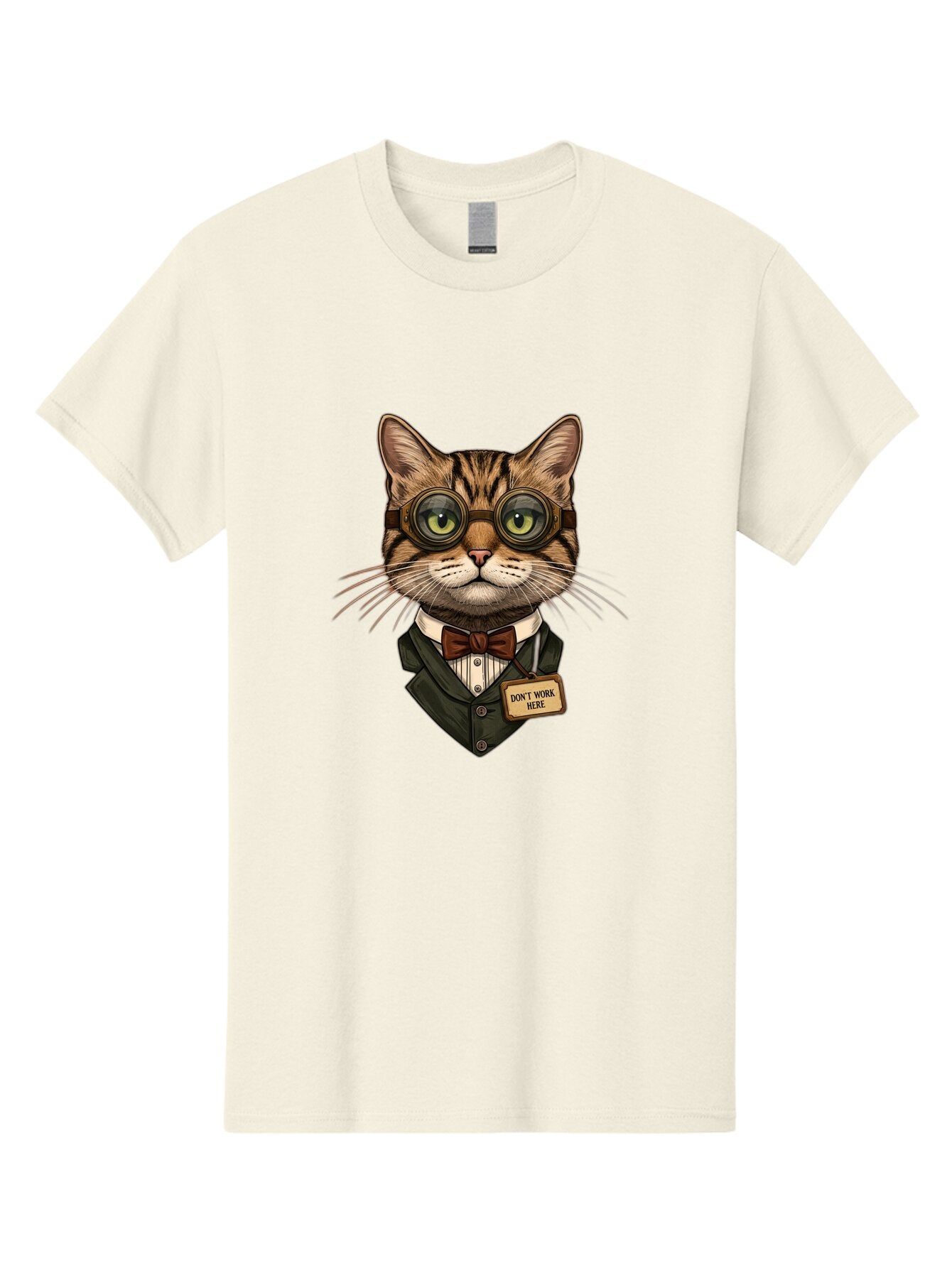 Don-T-Work-Here-Cat-2 Men'S Graphic Tee, 100% Cotton, Comfortable Casual Summer Wear, Machine Washable, Vintage Camera, Old Camera, Antique Camera, Black Camera, Classic Photography, Photography Equipment, Nostalgic Device, Film Camera, Baq718