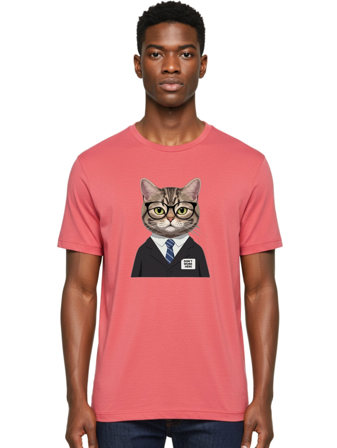Don-T-Work-Here-Cat Men'S Graphic Tee, 100% Cotton, Comfortable Casual Summer Wear, Machine Washable, Vintage Camera, Old Camera, Antique Camera, Black Camera, Classic Photography, Photography Equipment, Nostalgic Device, Film Camera, Baq720 27