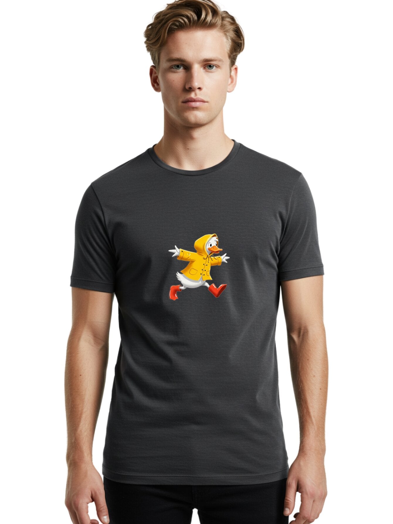 Donald-Duck-Raincoat Men'S Graphic Tee, 100% Cotton, Comfortable Casual Summer Wear, Machine Washable, Vintage Camera, Old Camera, Antique Camera, Black Camera, Classic Photography, Photography Equipment, Nostalgic Device, Film Camera, Baq721 24