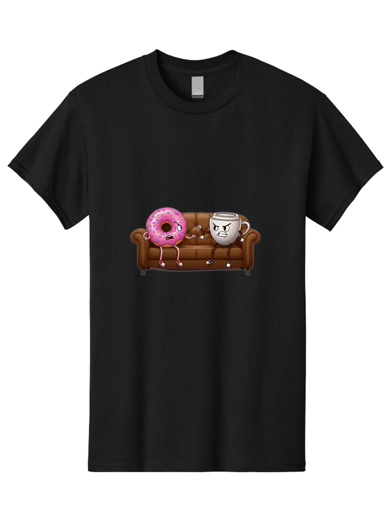 Donut-And-Coffee-Mug-1 Men'S Graphic Tee, 100% Cotton, Comfortable Casual Summer Wear, Machine Washable, Vintage Camera, Old Camera, Antique Camera, Black Camera, Classic Photography, Photography Equipment, Nostalgic Device, Film Camera, Baq724 15