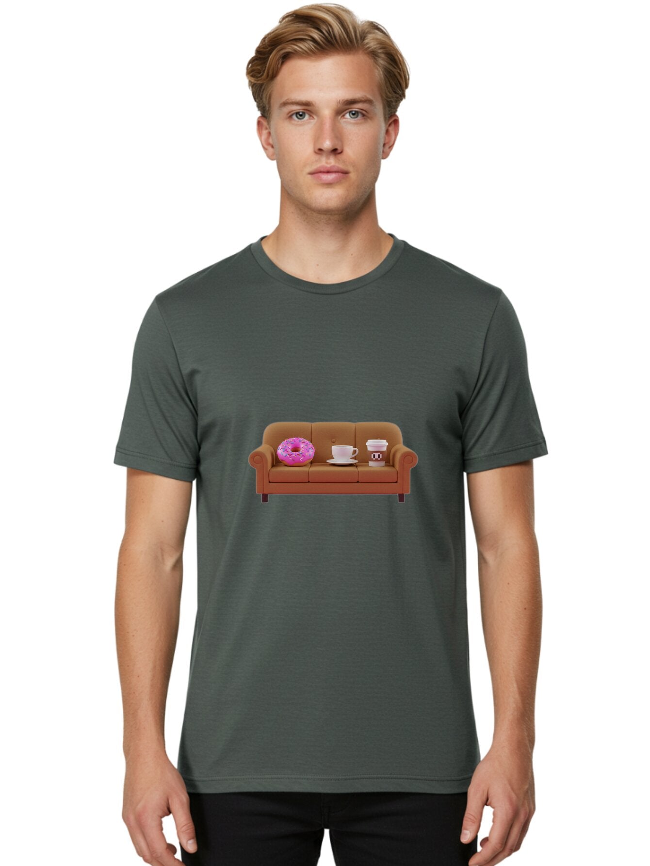 Donut-Coffee-Couch Men'S Graphic Tee, 100% Cotton, Comfortable Casual Summer Wear, Machine Washable, Vintage Camera, Old Camera, Antique Camera, Black Camera, Classic Photography, Photography Equipment, Nostalgic Device, Film Camera, Baq726 19