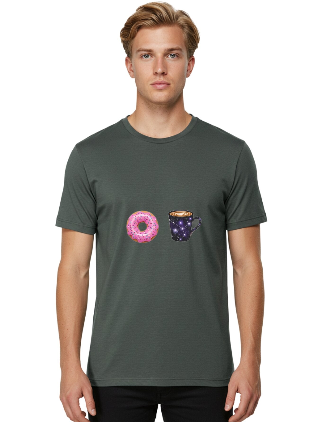 Donut-Coffee Men'S Graphic Tee, 100% Cotton, Comfortable Casual Summer Wear, Machine Washable, Vintage Camera, Old Camera, Antique Camera, Black Camera, Classic Photography, Photography Equipment, Nostalgic Device, Film Camera, Camera Art Baq727 29