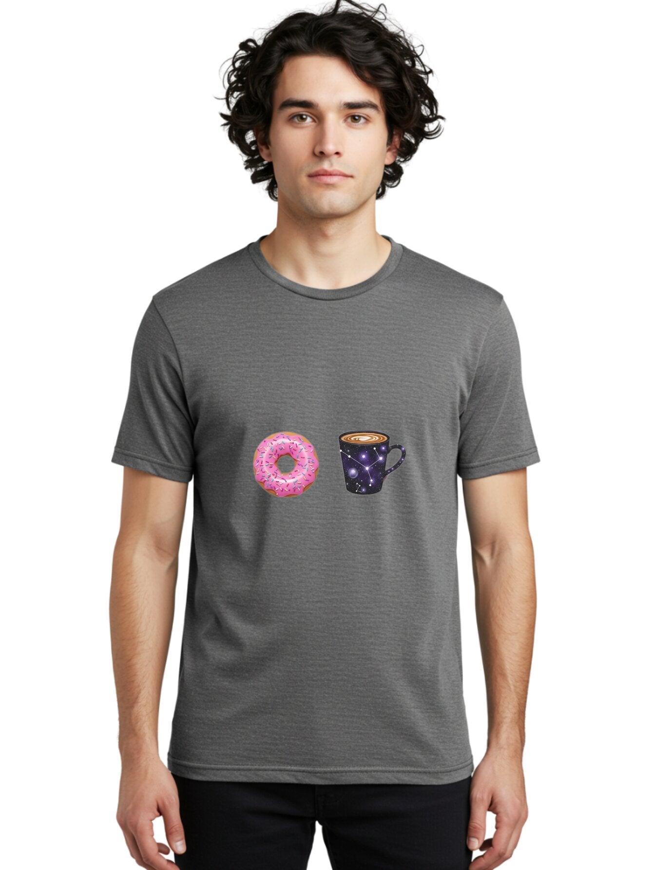 Donut-Coffee Men'S Graphic Tee, 100% Cotton, Comfortable Casual Summer Wear, Machine Washable, Vintage Camera, Old Camera, Antique Camera, Black Camera, Classic Photography, Photography Equipment, Nostalgic Device, Film Camera, Camera Art Baq727 20