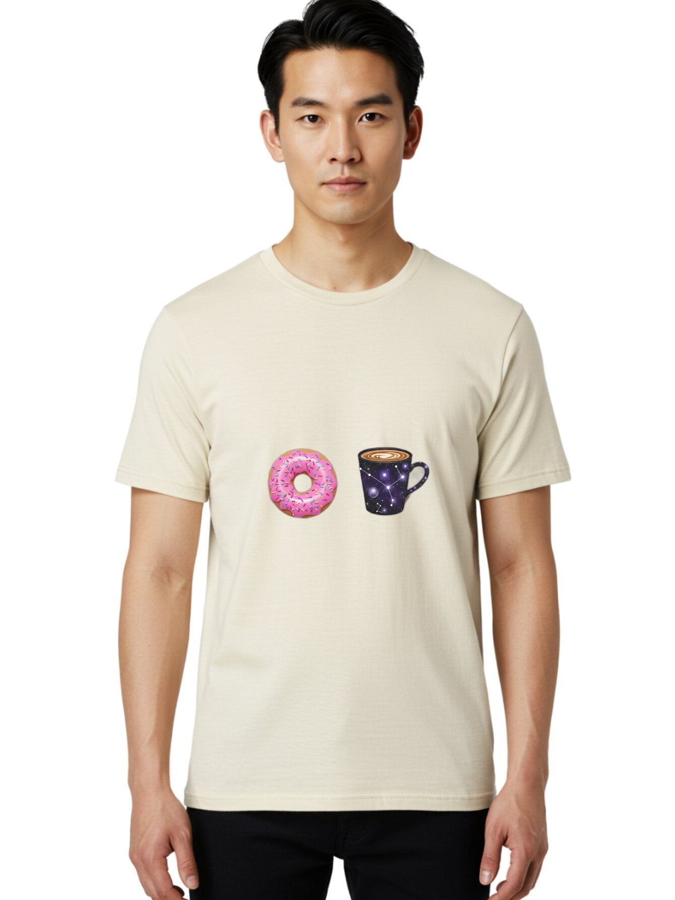 Donut-Coffee Men'S Graphic Tee, 100% Cotton, Comfortable Casual Summer Wear, Machine Washable, Vintage Camera, Old Camera, Antique Camera, Black Camera, Classic Photography, Photography Equipment, Nostalgic Device, Film Camera, Camera Art Baq727 18
