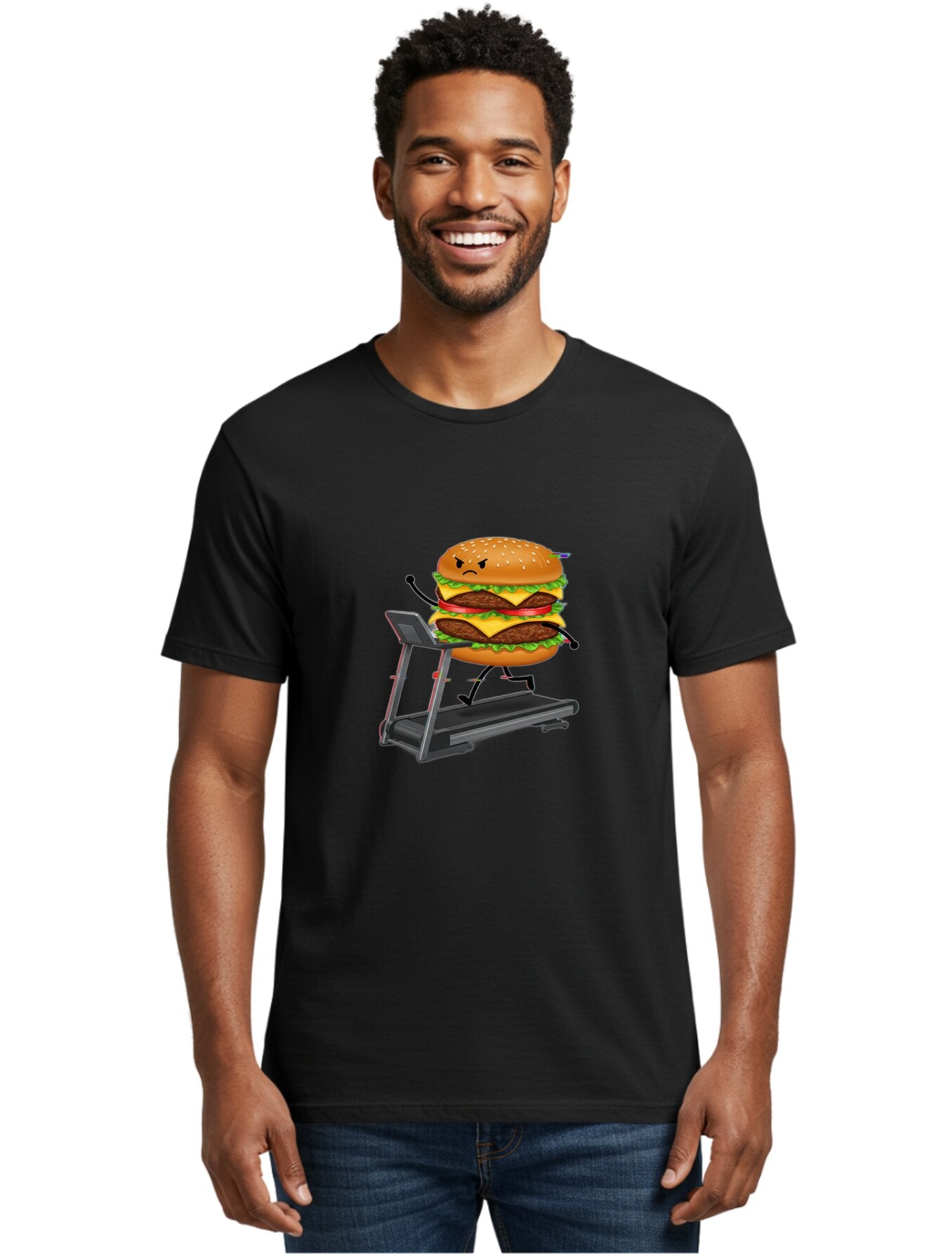 Double-Cheeseburger-Running-On-Treadmill Men'S Graphic Tee, 100% Cotton, Comfortable Casual Summer Wear, Machine Washable, Vintage Camera, Old Camera, Antique Camera, Black Camera, Classic Photography, Photography Equipment, Nostalgic Device, Baq729 27