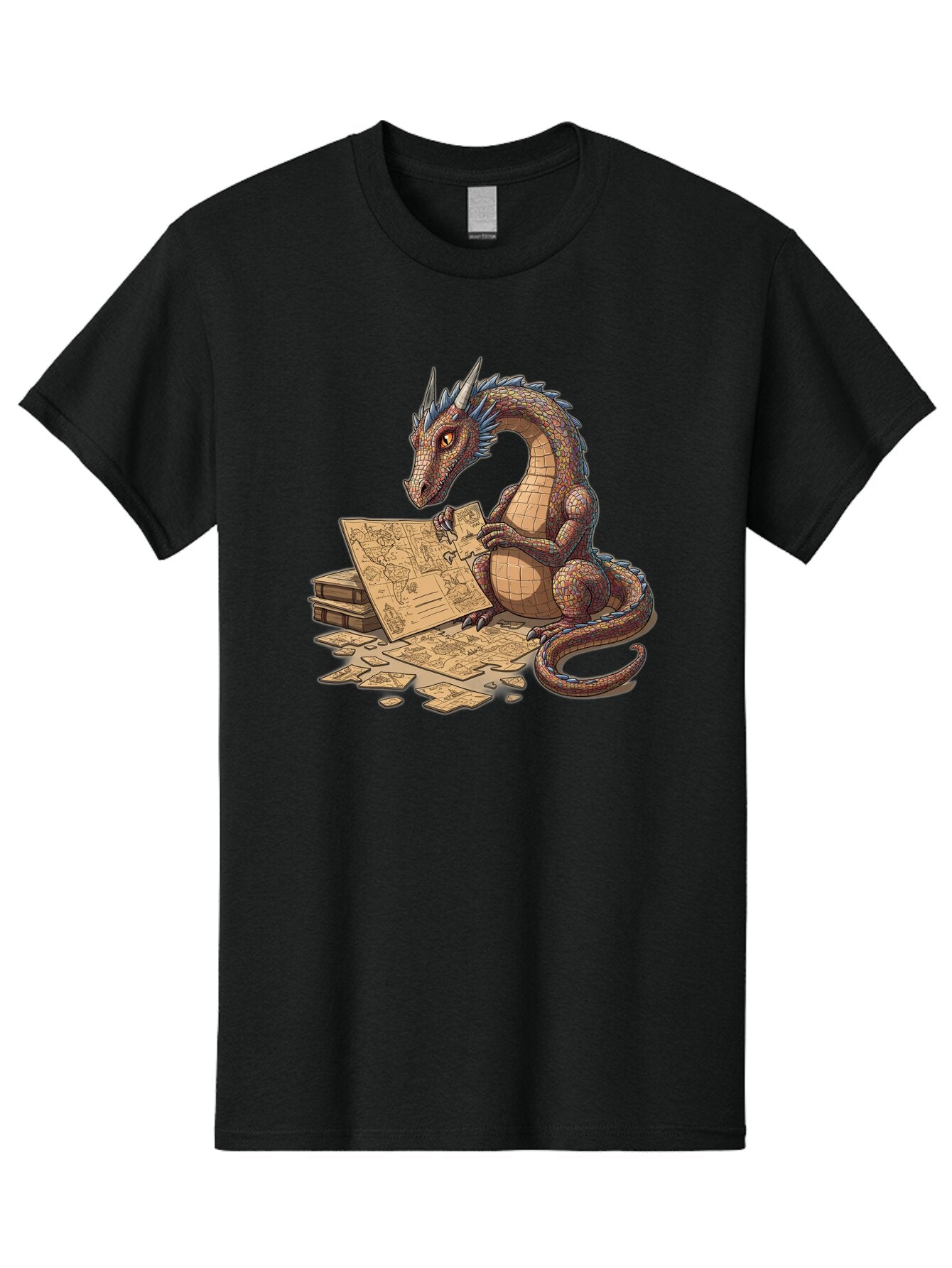 Dragon-Studying-Maps Men'S Graphic Tee, 100% Cotton, Comfortable Casual Summer Wear, Machine Washable, Vintage Camera, Old Camera, Antique Camera, Black Camera, Classic Photography, Photography Equipment, Nostalgic Device, Film Camera, Baq736 14
