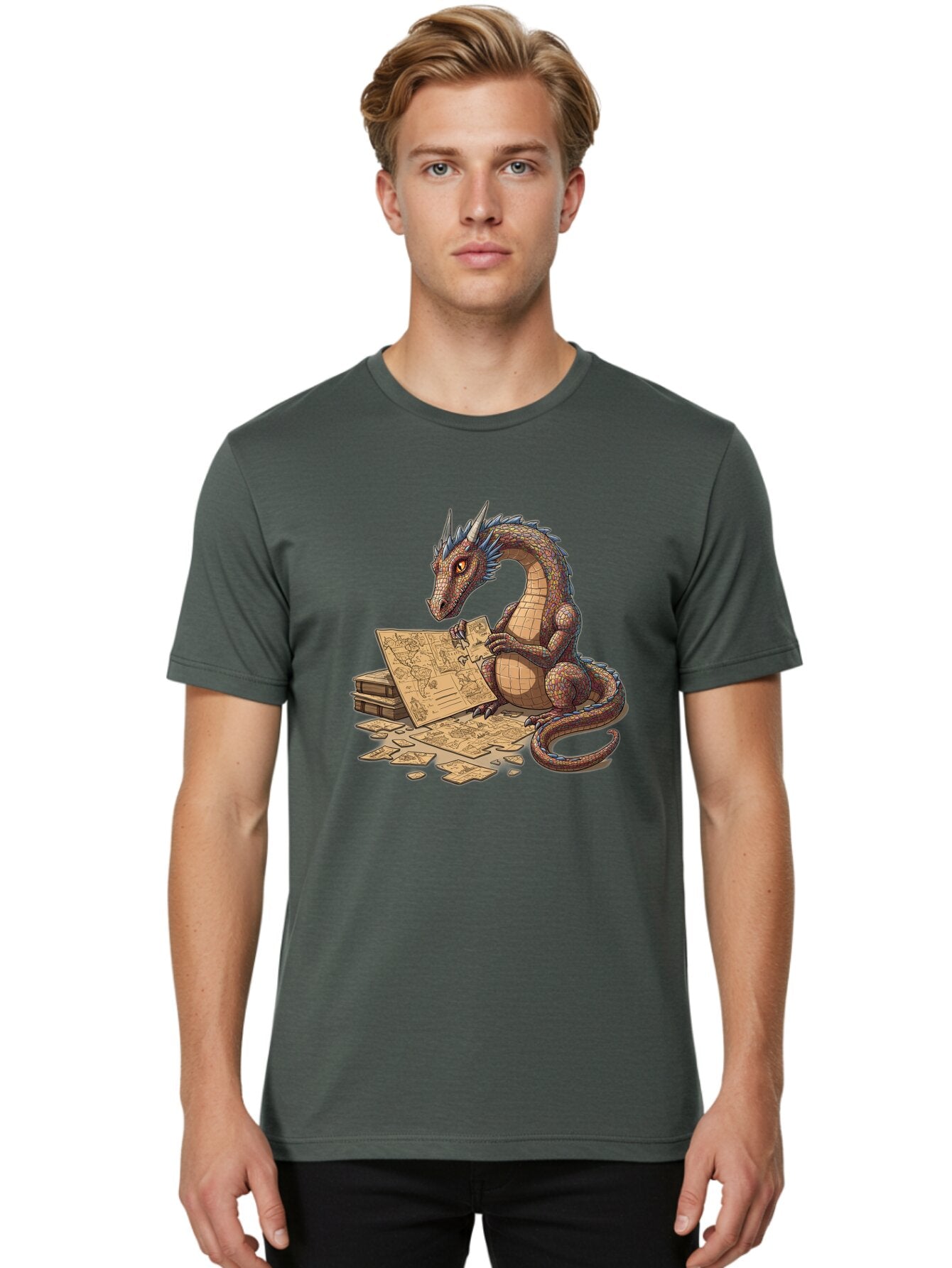 Dragon-Studying-Maps Men'S Graphic Tee, 100% Cotton, Comfortable Casual Summer Wear, Machine Washable, Vintage Camera, Old Camera, Antique Camera, Black Camera, Classic Photography, Photography Equipment, Nostalgic Device, Film Camera, Baq736 22