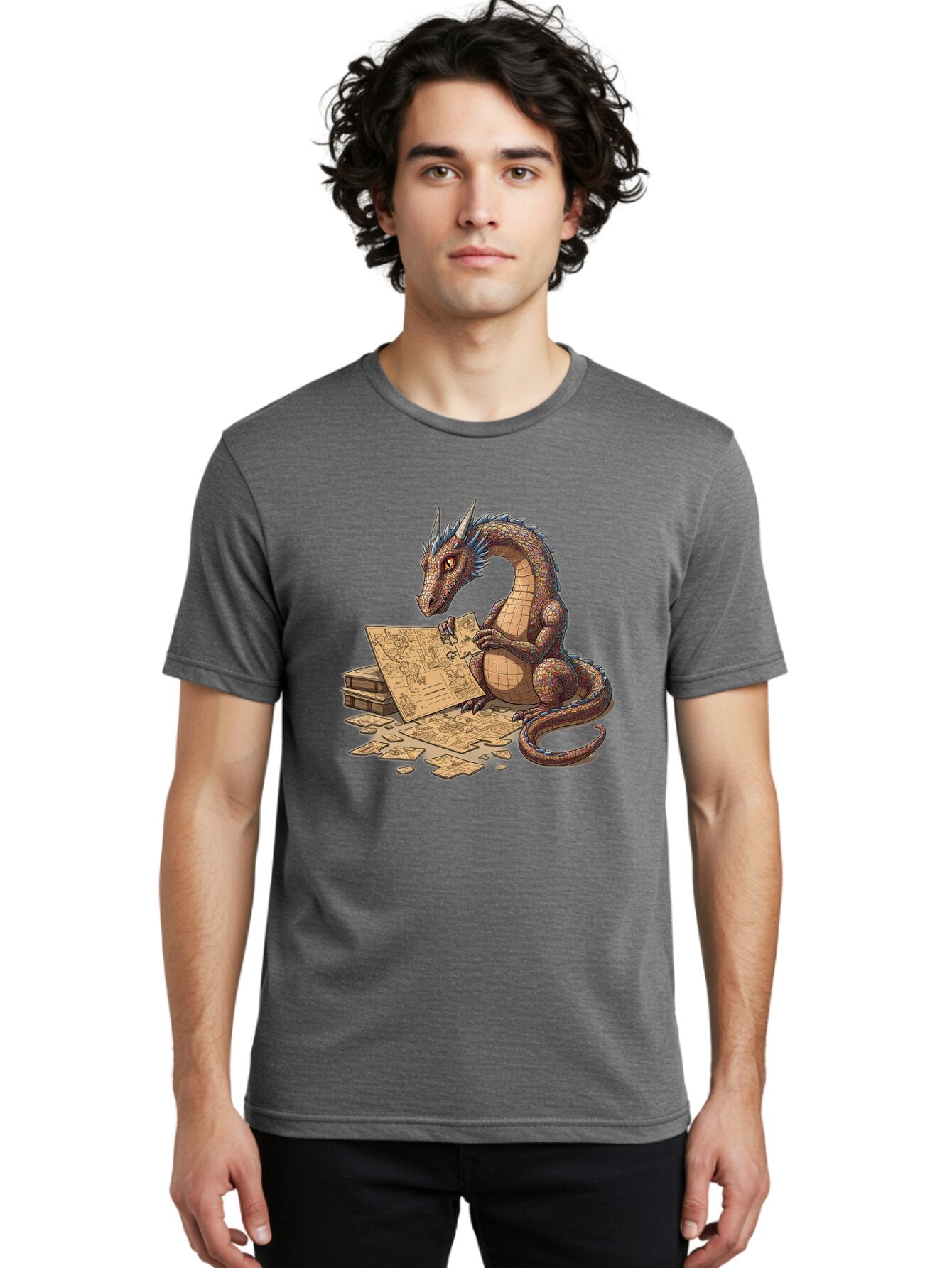 Dragon-Studying-Maps Men'S Graphic Tee, 100% Cotton, Comfortable Casual Summer Wear, Machine Washable, Vintage Camera, Old Camera, Antique Camera, Black Camera, Classic Photography, Photography Equipment, Nostalgic Device, Film Camera, Baq736 17
