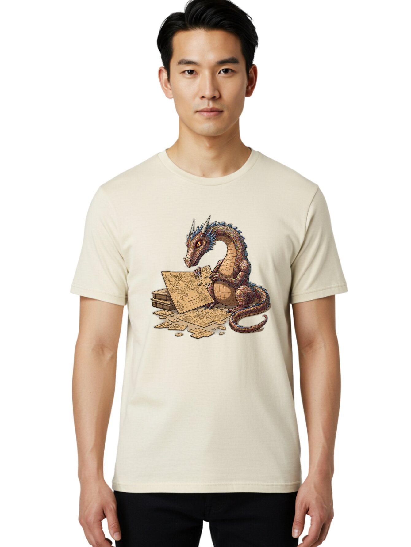 Dragon-Studying-Maps Men'S Graphic Tee, 100% Cotton, Comfortable Casual Summer Wear, Machine Washable, Vintage Camera, Old Camera, Antique Camera, Black Camera, Classic Photography, Photography Equipment, Nostalgic Device, Film Camera, Baq736 28