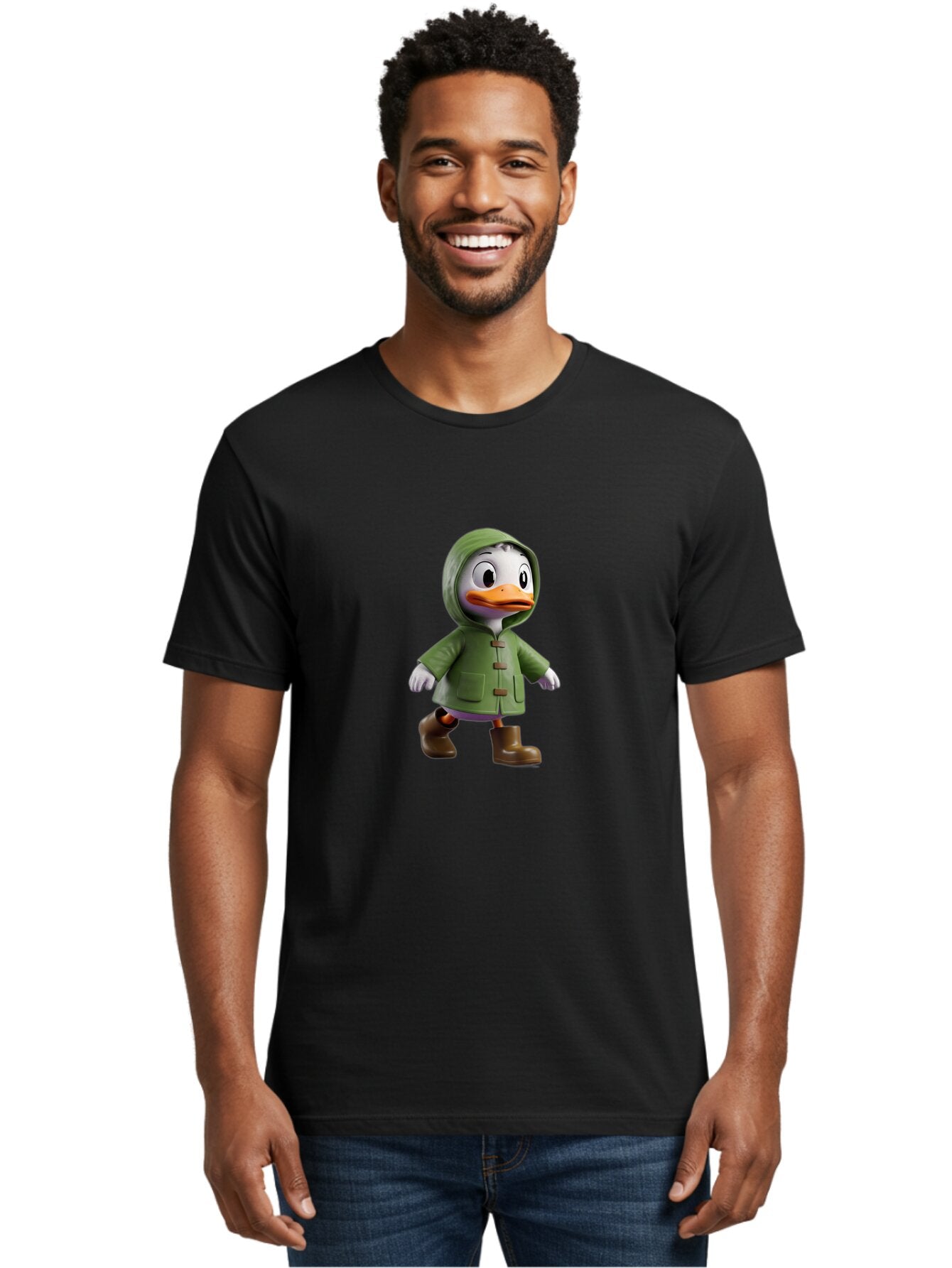 Duck-In-Green-Raincoat Men'S Graphic Tee, 100% Cotton, Comfortable Casual Summer Wear, Machine Washable, Vintage Camera, Old Camera, Antique Camera, Black Camera, Classic Photography, Photography Equipment, Nostalgic Device, Film Camera, Baq747 26