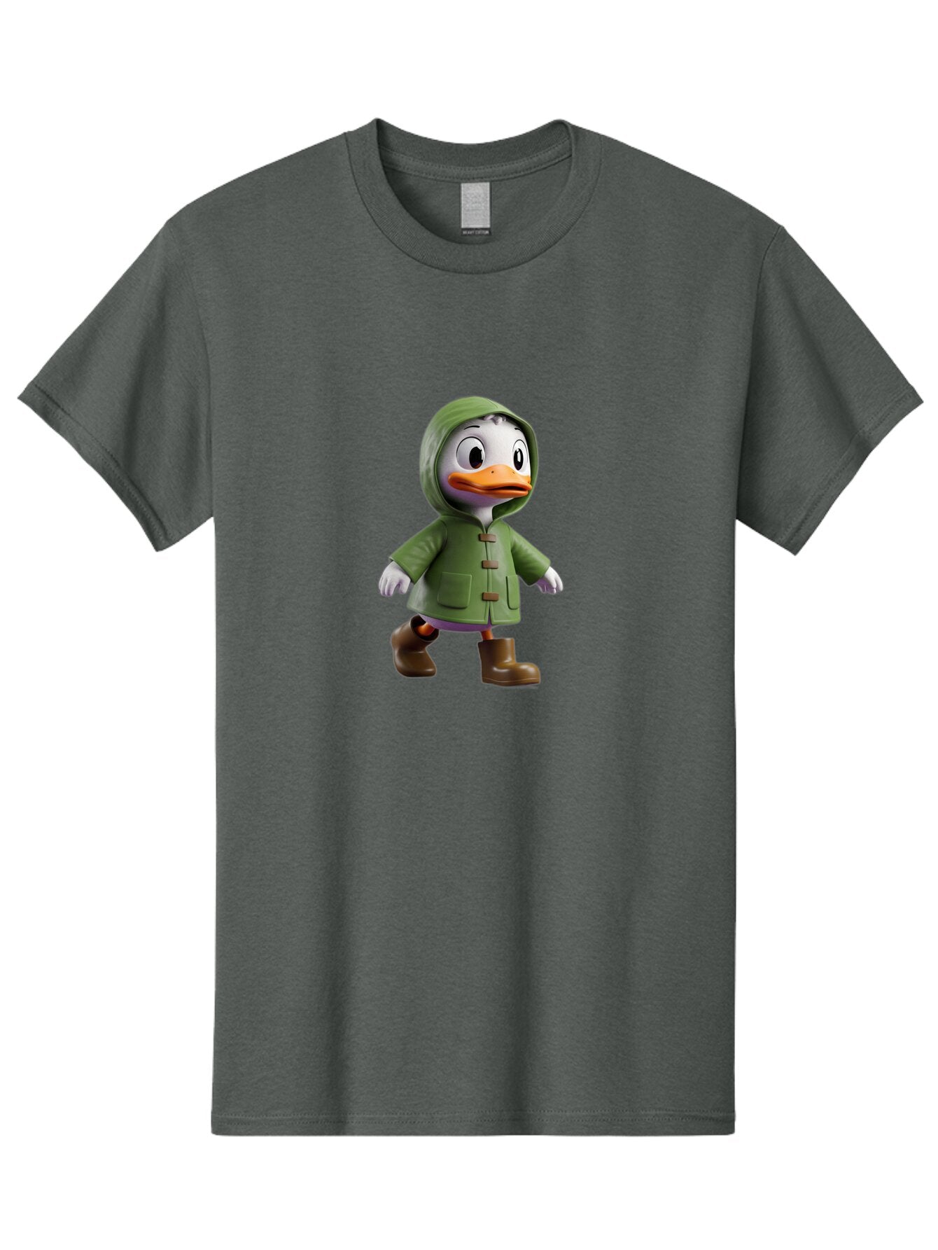 Duck-In-Green-Raincoat Men'S Graphic Tee, 100% Cotton, Comfortable Casual Summer Wear, Machine Washable, Vintage Camera, Old Camera, Antique Camera, Black Camera, Classic Photography, Photography Equipment, Nostalgic Device, Film Camera, Baq747 1
