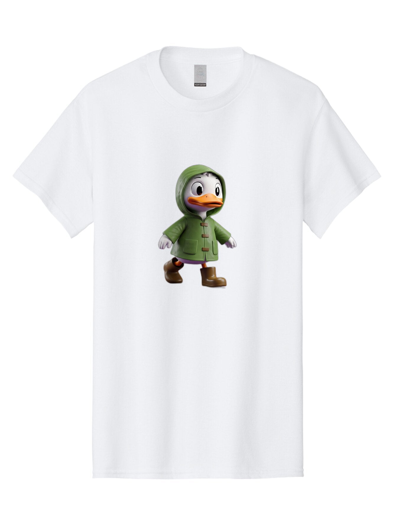 Duck-In-Green-Raincoat Men'S Graphic Tee, 100% Cotton, Comfortable Casual Summer Wear, Machine Washable, Vintage Camera, Old Camera, Antique Camera, Black Camera, Classic Photography, Photography Equipment, Nostalgic Device, Film Camera, Baq747 5