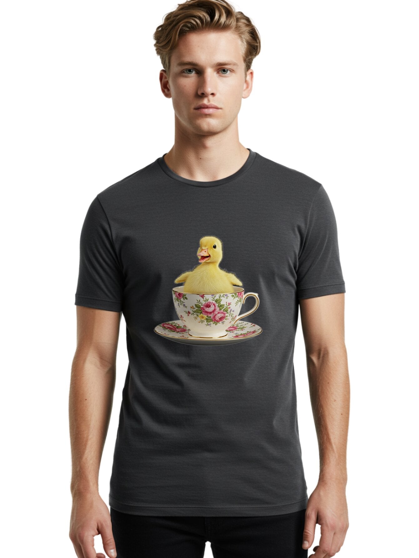 Duck-In-Teacup-1 Men'S Graphic Tee, 100% Cotton, Comfortable Casual Summer Wear, Machine Washable, Vintage Camera, Old Camera, Antique Camera, Black Camera, Classic Photography, Photography Equipment, Nostalgic Device, Film Camera, Camera Art Baq753 28