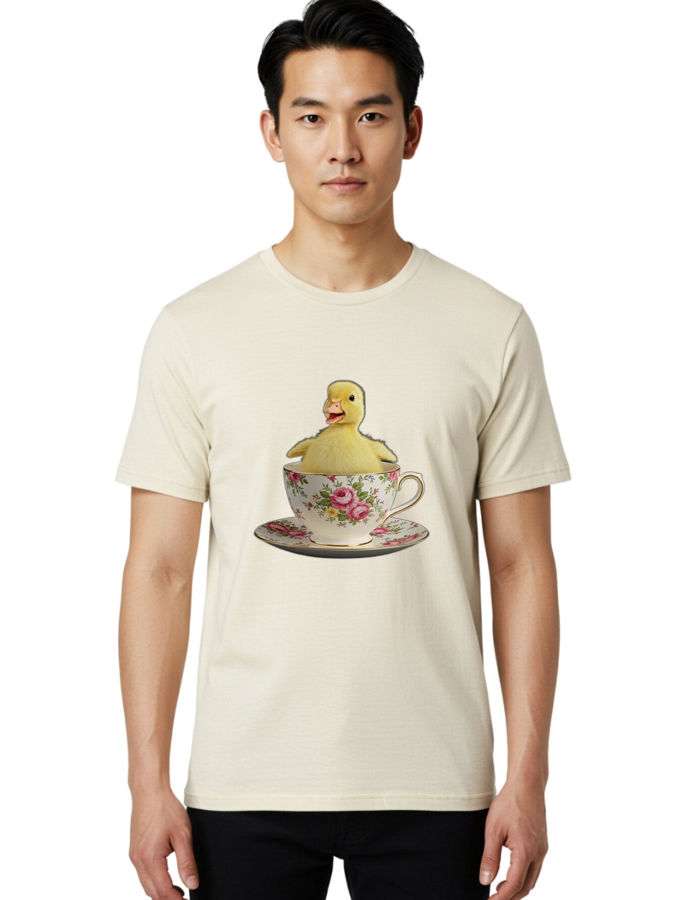 Duck-In-Teacup-1 Men'S Graphic Tee, 100% Cotton, Comfortable Casual Summer Wear, Machine Washable, Vintage Camera, Old Camera, Antique Camera, Black Camera, Classic Photography, Photography Equipment, Nostalgic Device, Film Camera, Camera Art Baq753 29