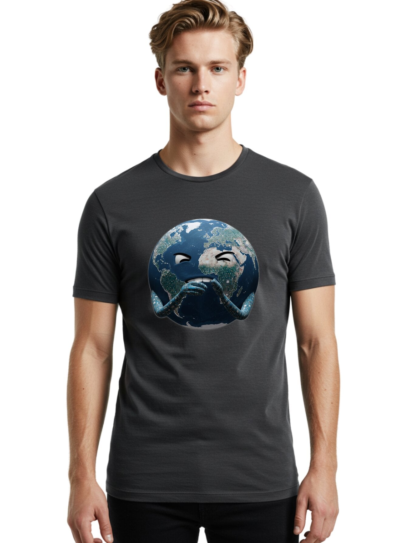 Earth-Emoji-1 Men'S Graphic Tee, 100% Cotton, Comfortable Casual Summer Wear, Machine Washable, Vintage Camera, Old Camera, Antique Camera, Black Camera, Classic Photography, Photography Equipment, Nostalgic Device, Film Camera, Camera Art Baq767 18
