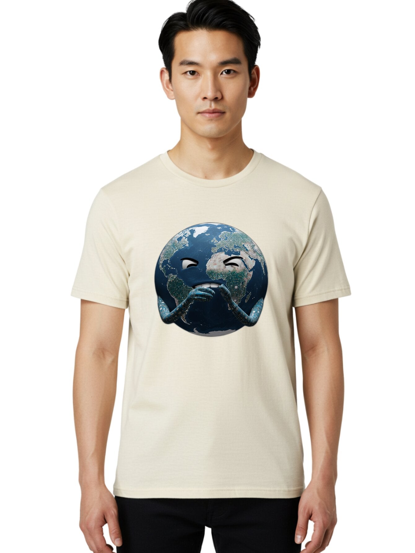 Earth-Emoji-1 Men'S Graphic Tee, 100% Cotton, Comfortable Casual Summer Wear, Machine Washable, Vintage Camera, Old Camera, Antique Camera, Black Camera, Classic Photography, Photography Equipment, Nostalgic Device, Film Camera, Camera Art Baq767 16