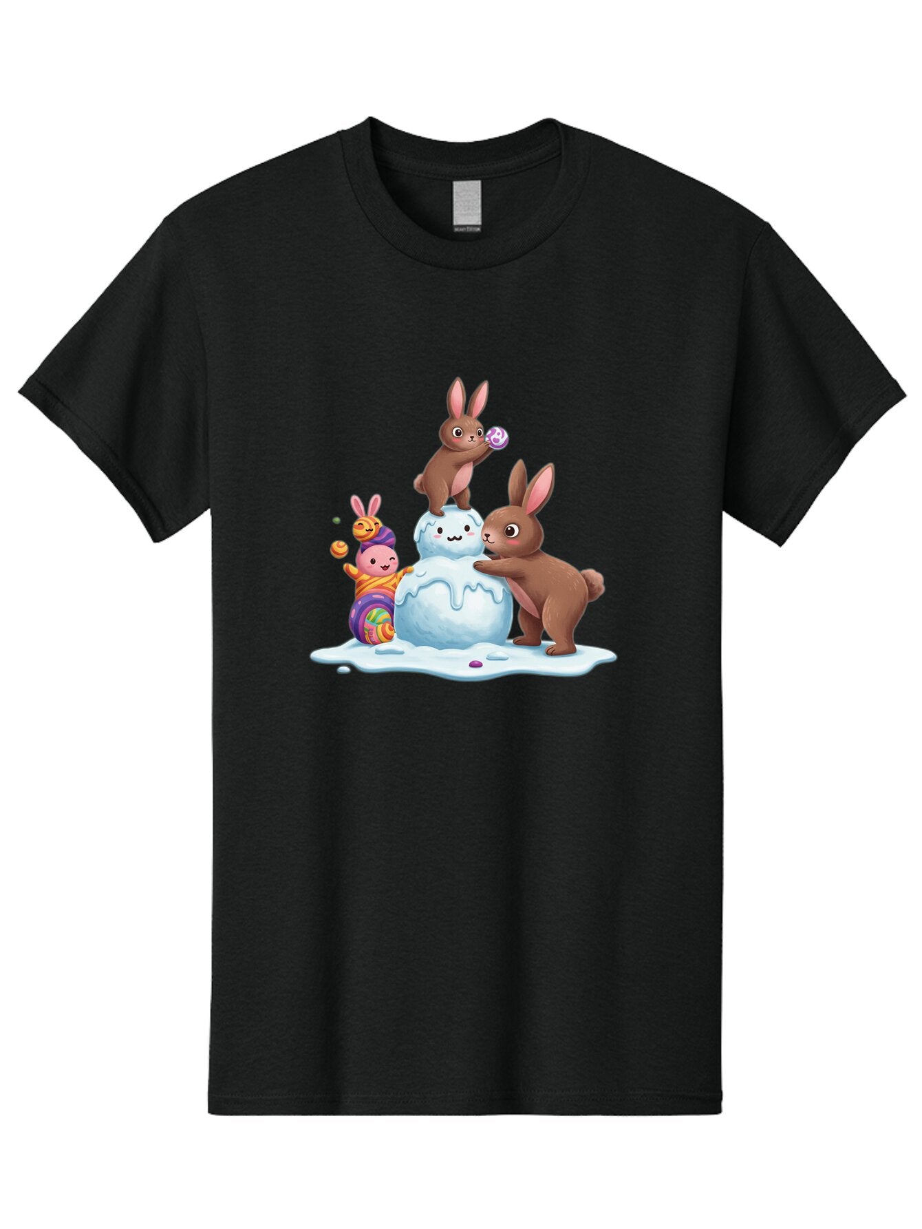 Easter-Bunnies-Building-Snowman Men'S Graphic Tee, 100% Cotton, Comfortable Casual Summer Wear, Machine Washable, Vintage Camera, Old Camera, Antique Camera, Black Camera, Classic Photography, Photography Equipment, Nostalgic Device, Baq773 6