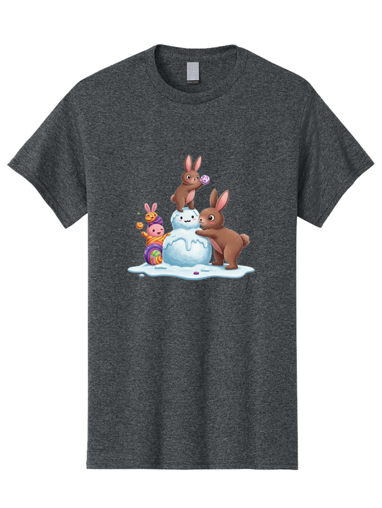 Easter-Bunnies-Building-Snowman Men'S Graphic Tee, 100% Cotton, Comfortable Casual Summer Wear, Machine Washable, Vintage Camera, Old Camera, Antique Camera, Black Camera, Classic Photography, Photography Equipment, Nostalgic Device, Baq773 1