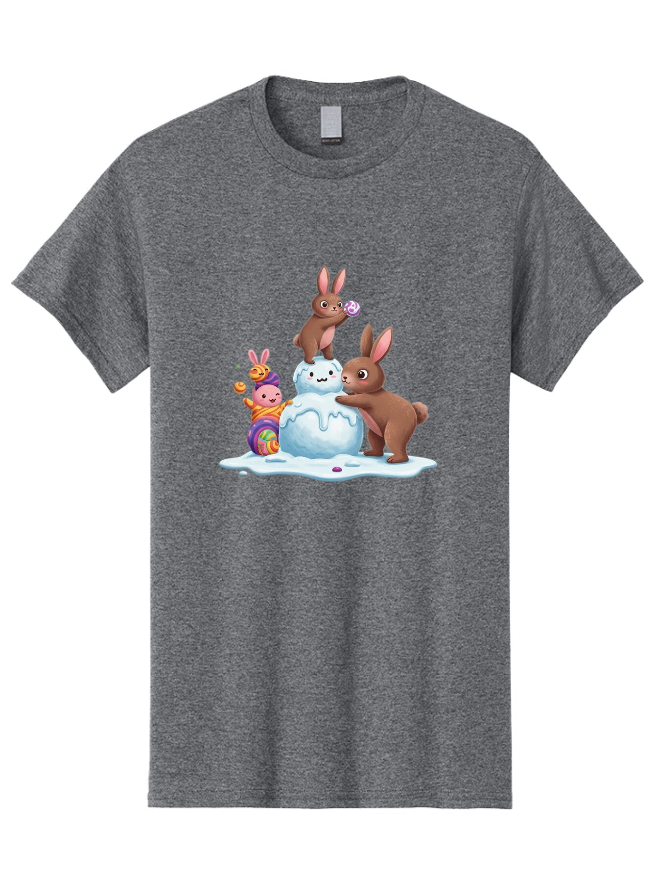 Easter-Bunnies-Building-Snowman Men'S Graphic Tee, 100% Cotton, Comfortable Casual Summer Wear, Machine Washable, Vintage Camera, Old Camera, Antique Camera, Black Camera, Classic Photography, Photography Equipment, Nostalgic Device, Baq773 2