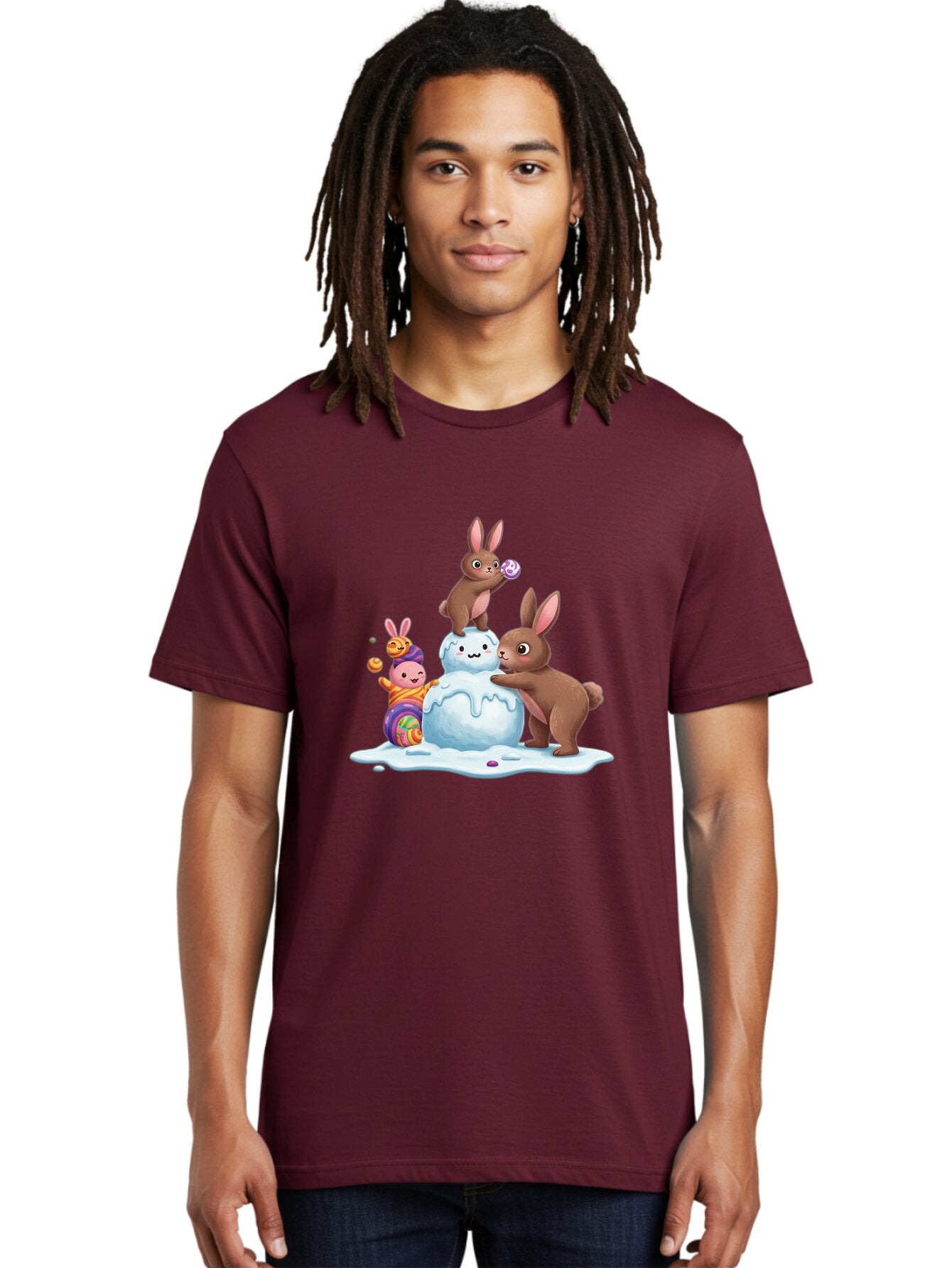 Easter-Bunnies-Building-Snowman Men'S Graphic Tee, 100% Cotton, Comfortable Casual Summer Wear, Machine Washable, Vintage Camera, Old Camera, Antique Camera, Black Camera, Classic Photography, Photography Equipment, Nostalgic Device, Baq773 26