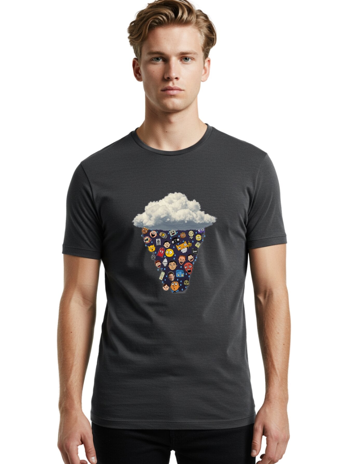 Emoji-Cloud Men'S Graphic Tee, 100% Cotton, Comfortable Casual Summer Wear, Machine Washable, Vintage Camera, Old Camera, Antique Camera, Black Camera, Classic Photography, Photography Equipment, Nostalgic Device, Film Camera, Camera Art Baq781 25