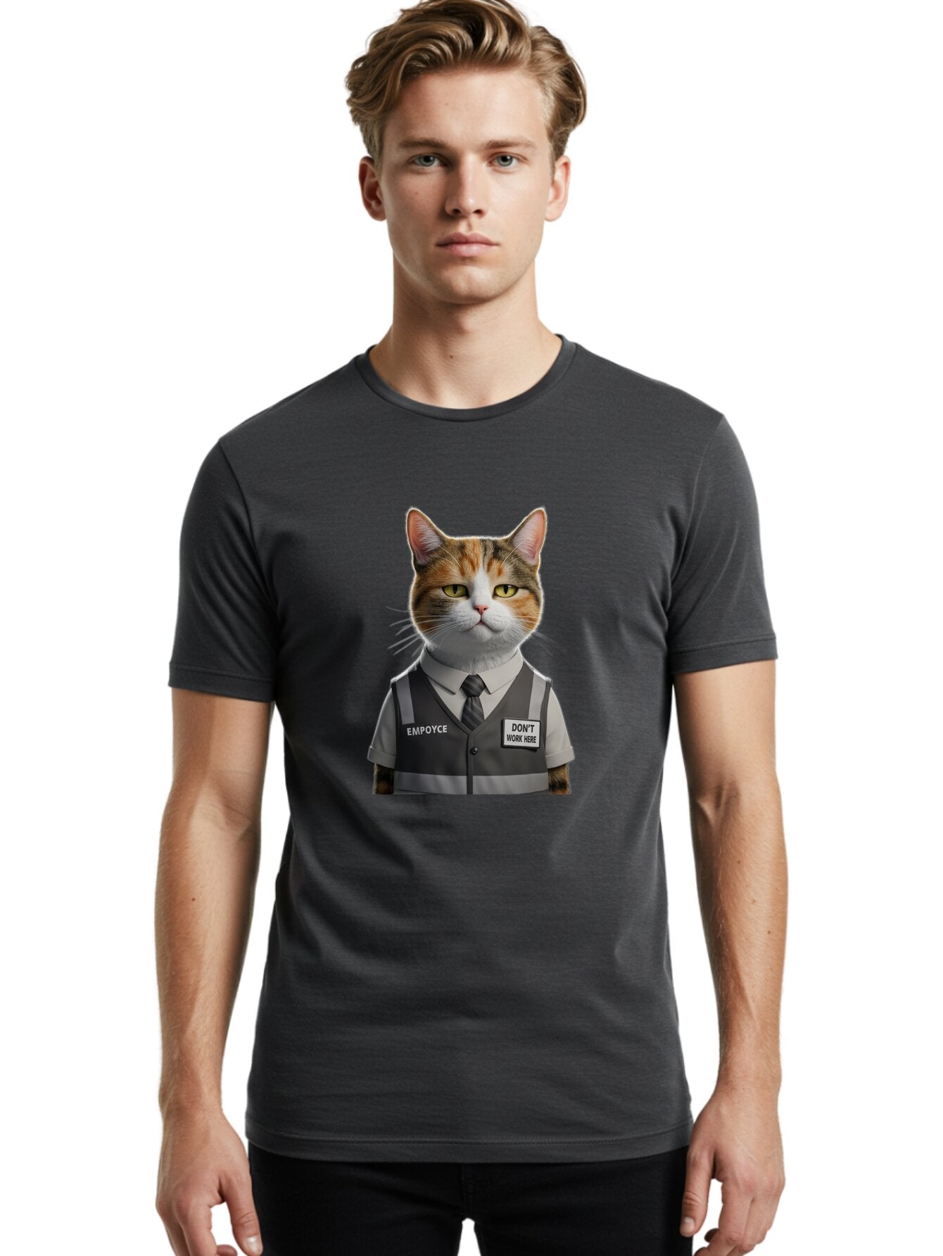 Employee-Cat Men'S Graphic Tee, 100% Cotton, Comfortable Casual Summer Wear, Machine Washable, Vintage Camera, Old Camera, Antique Camera, Black Camera, Classic Photography, Photography Equipment, Nostalgic Device, Film Camera, Camera Art Baq784 26