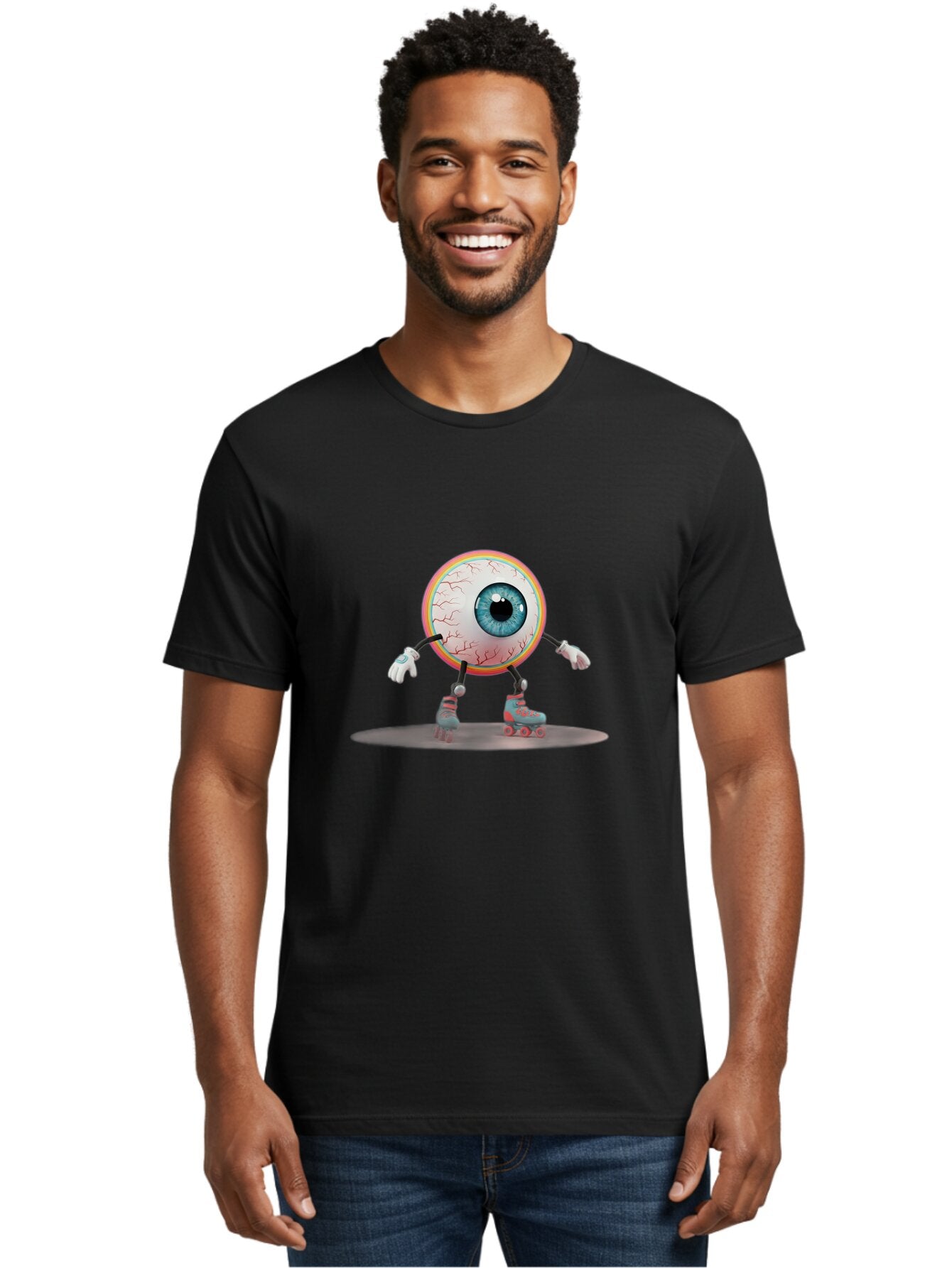 Eyeball-On-Rollerskates-9 Men'S Graphic Tee, 100% Cotton, Comfortable Casual Summer Wear, Machine Washable, Vintage Camera, Old Camera, Antique Camera, Black Camera, Classic Photography, Photography Equipment, Nostalgic Device, Film Camera, Baq802 24