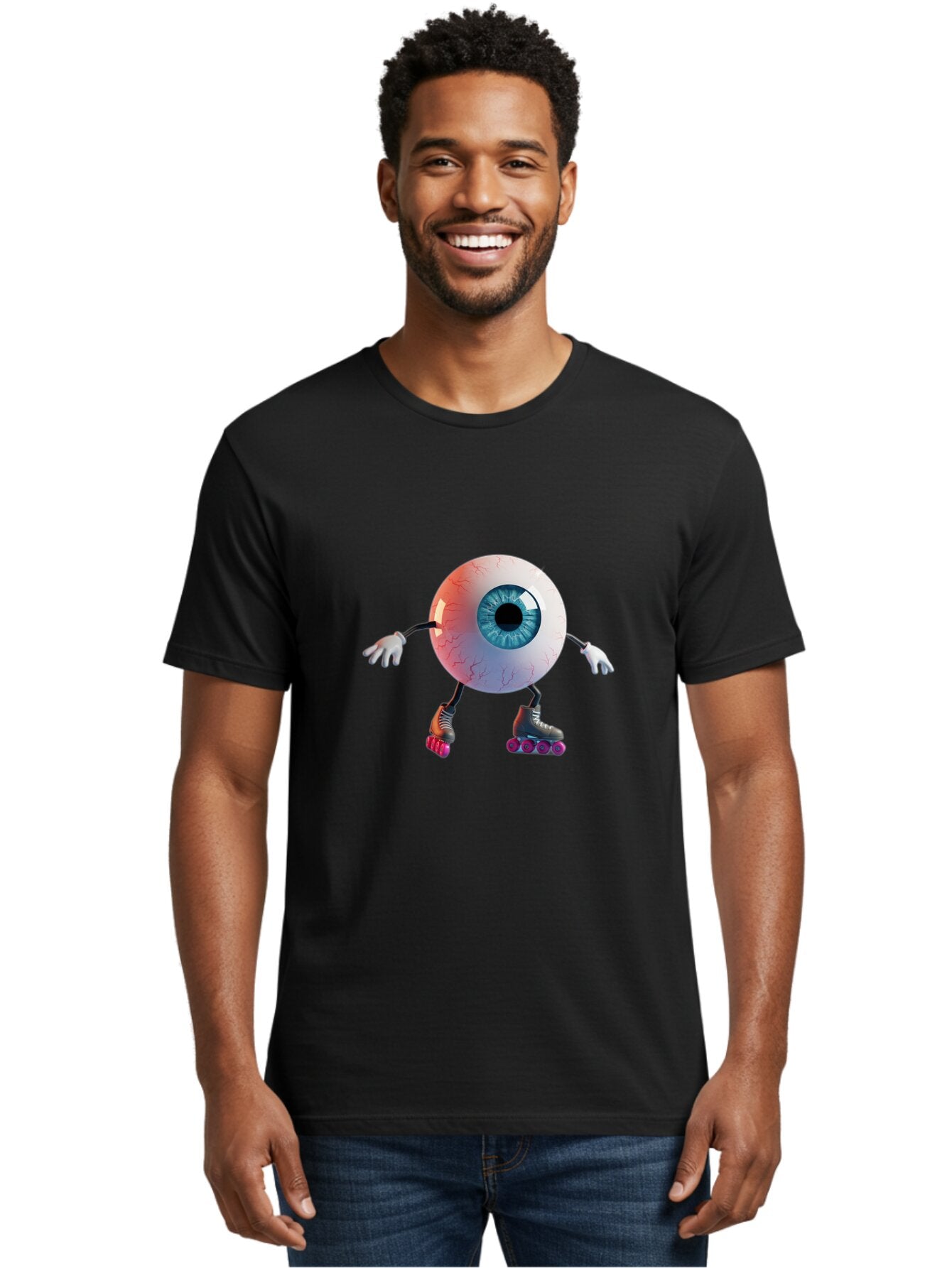 Eyeball-On-Rollerskates Men'S Graphic Tee, 100% Cotton, Comfortable Casual Summer Wear, Machine Washable, Vintage Camera, Old Camera, Antique Camera, Black Camera, Classic Photography, Photography Equipment, Nostalgic Device, Film Camera, Baq803 24