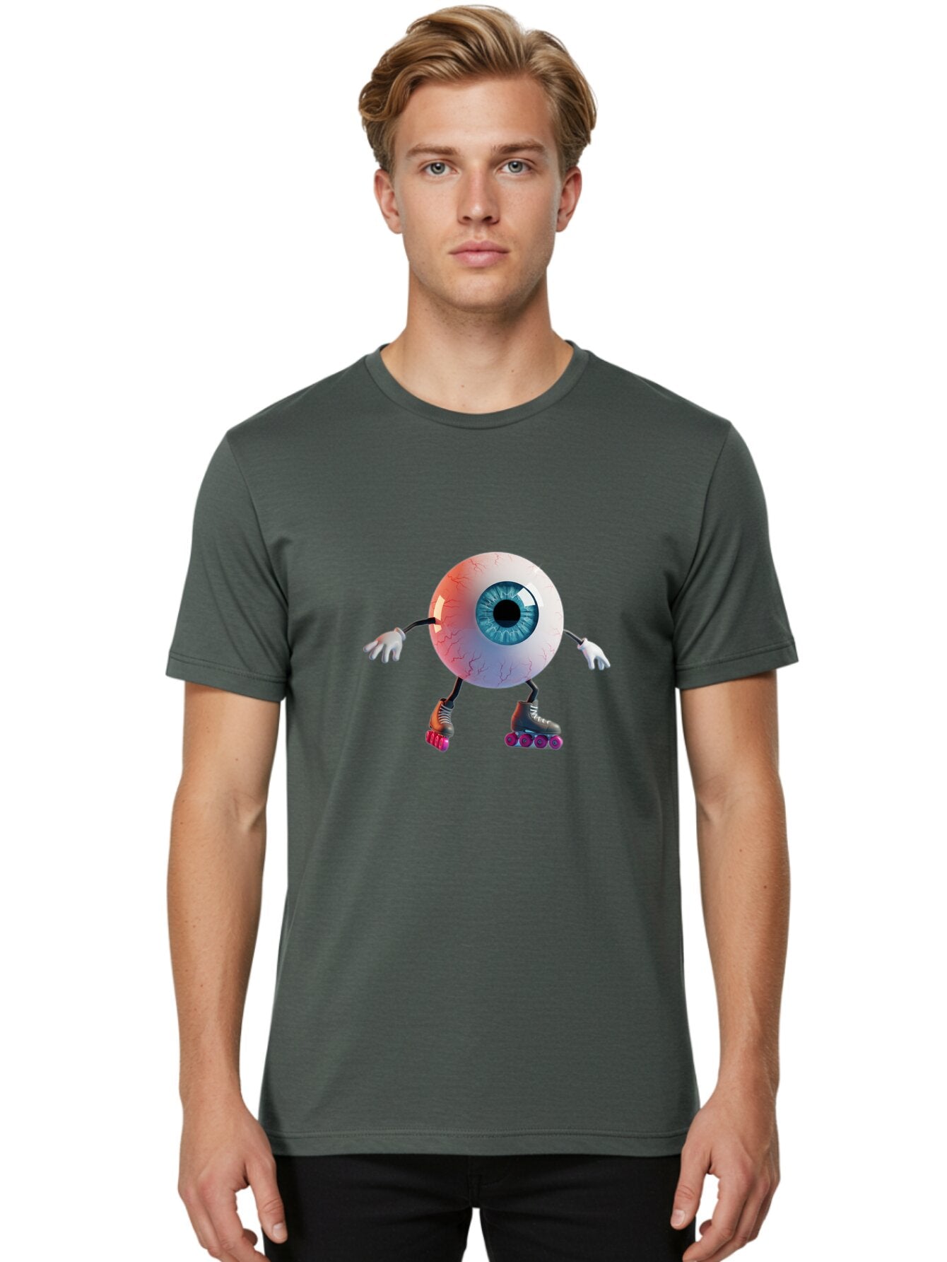 Eyeball-On-Rollerskates Men'S Graphic Tee, 100% Cotton, Comfortable Casual Summer Wear, Machine Washable, Vintage Camera, Old Camera, Antique Camera, Black Camera, Classic Photography, Photography Equipment, Nostalgic Device, Film Camera, Baq803 30