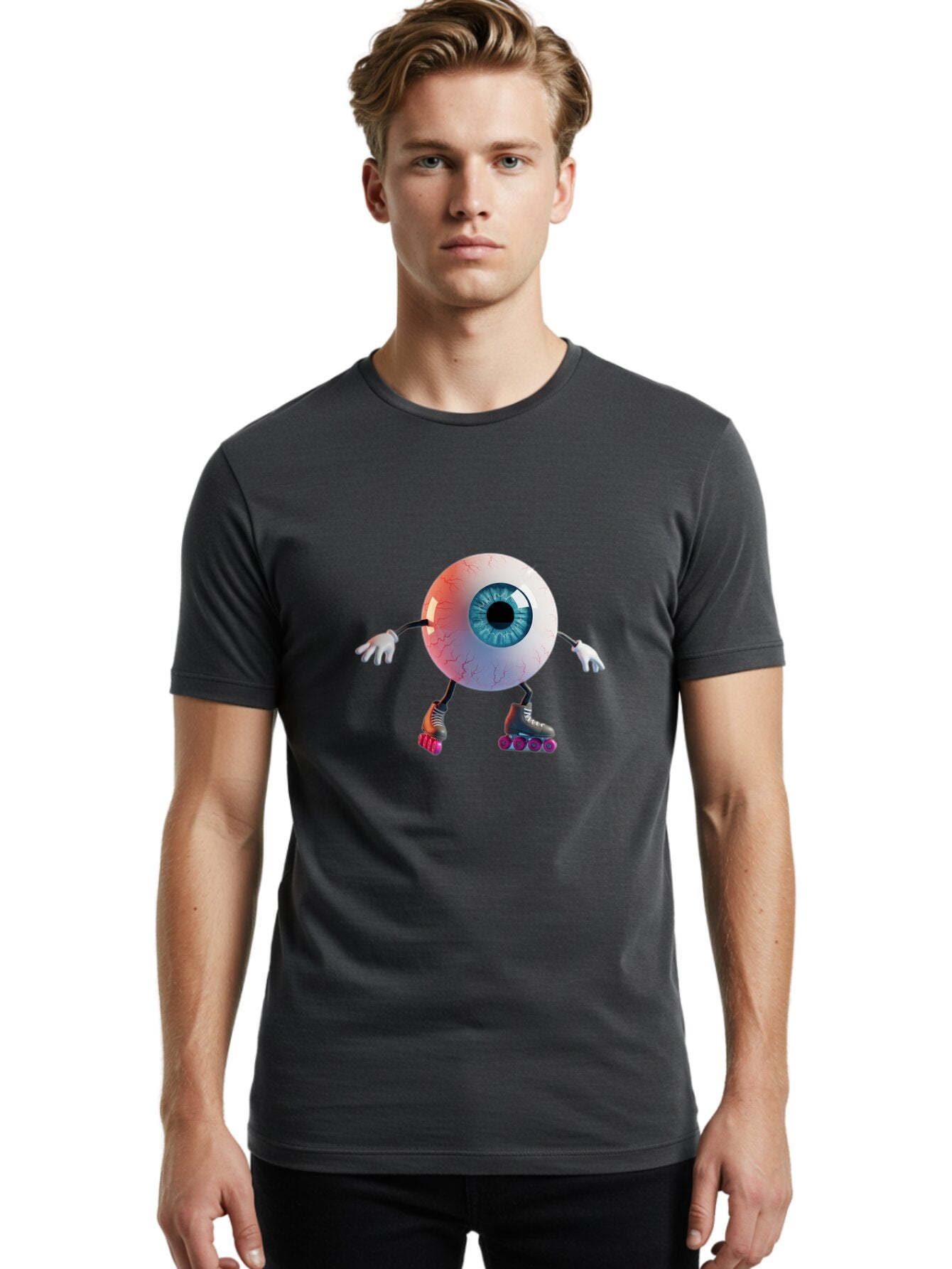 Eyeball-On-Rollerskates Men'S Graphic Tee, 100% Cotton, Comfortable Casual Summer Wear, Machine Washable, Vintage Camera, Old Camera, Antique Camera, Black Camera, Classic Photography, Photography Equipment, Nostalgic Device, Film Camera, Baq803 27