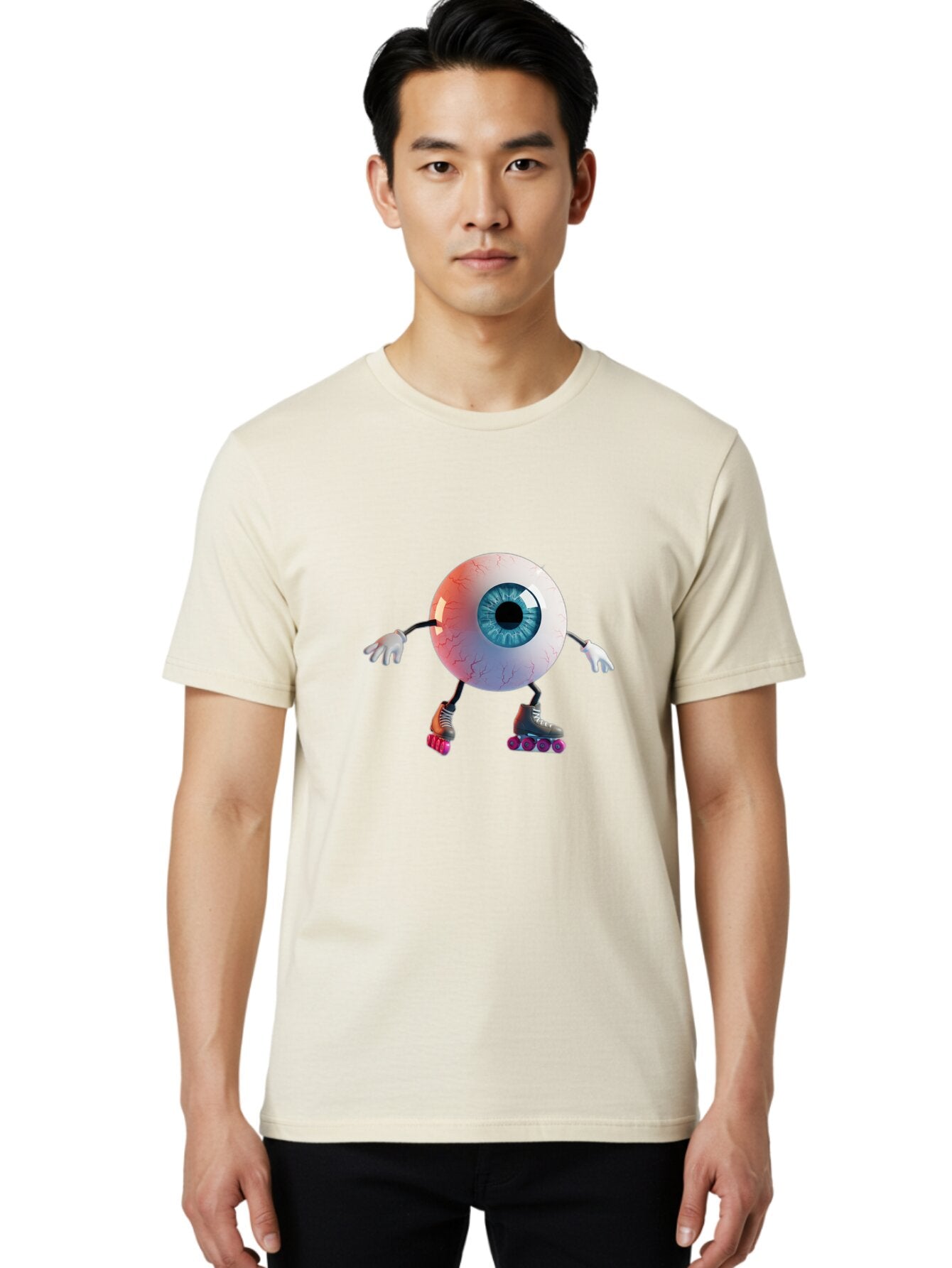 Eyeball-On-Rollerskates Men'S Graphic Tee, 100% Cotton, Comfortable Casual Summer Wear, Machine Washable, Vintage Camera, Old Camera, Antique Camera, Black Camera, Classic Photography, Photography Equipment, Nostalgic Device, Film Camera, Baq803 16