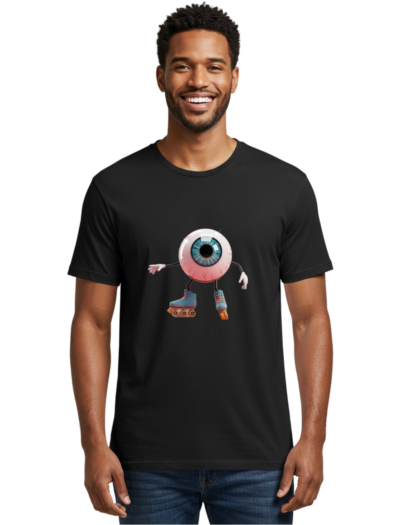 Eyeball-Roller-Skater Men'S Graphic Tee, 100% Cotton, Comfortable Casual Summer Wear, Machine Washable, Vintage Camera, Old Camera, Antique Camera, Black Camera, Classic Photography, Photography Equipment, Nostalgic Device, Film Camera, Baq805 18