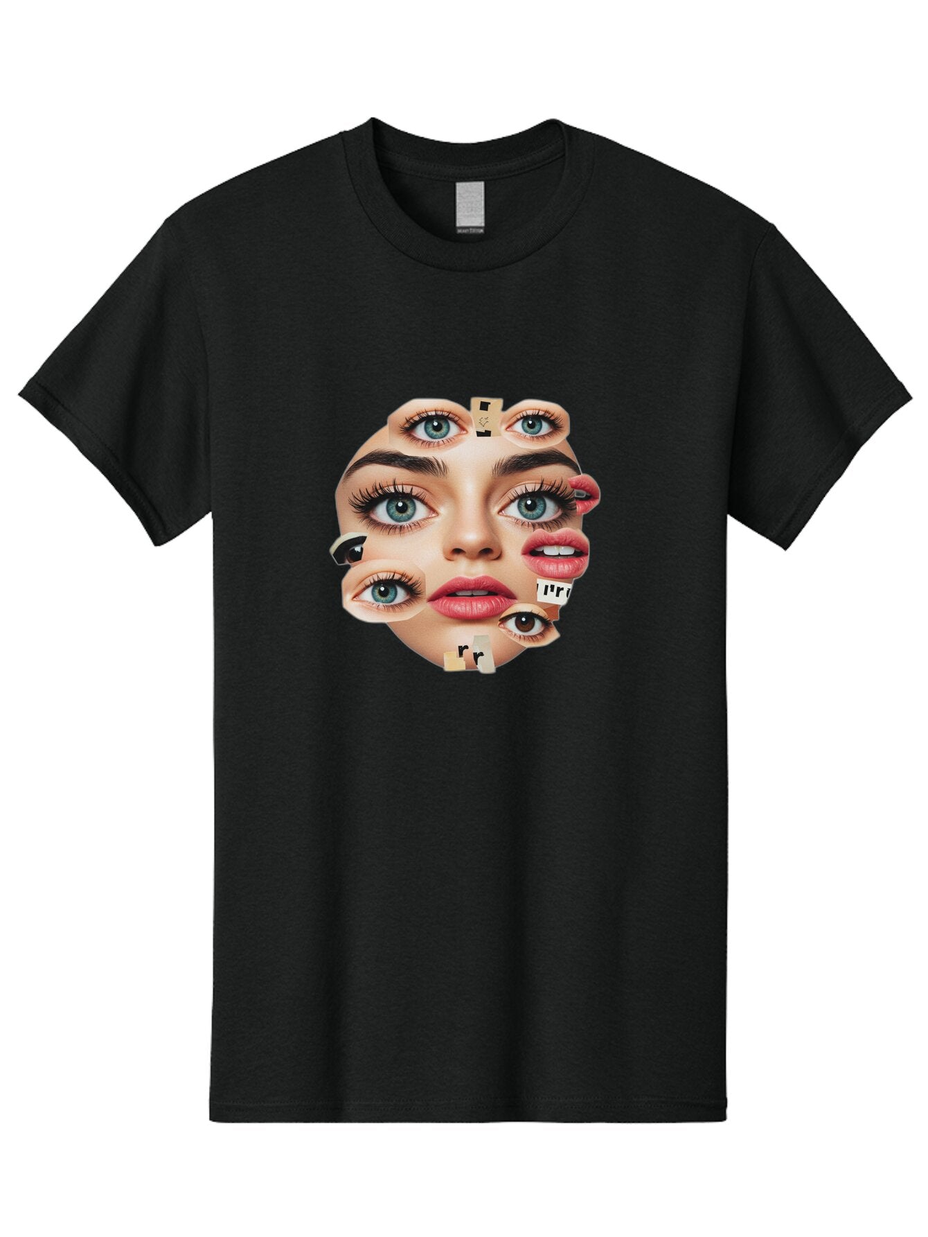 Facial-Features-Collage Men'S Graphic Tee, 100% Cotton, Comfortable Casual Summer Wear, Machine Washable, Vintage Camera, Old Camera, Antique Camera, Black Camera, Classic Photography, Photography Equipment, Nostalgic Device, Film Camera, Baq806 9