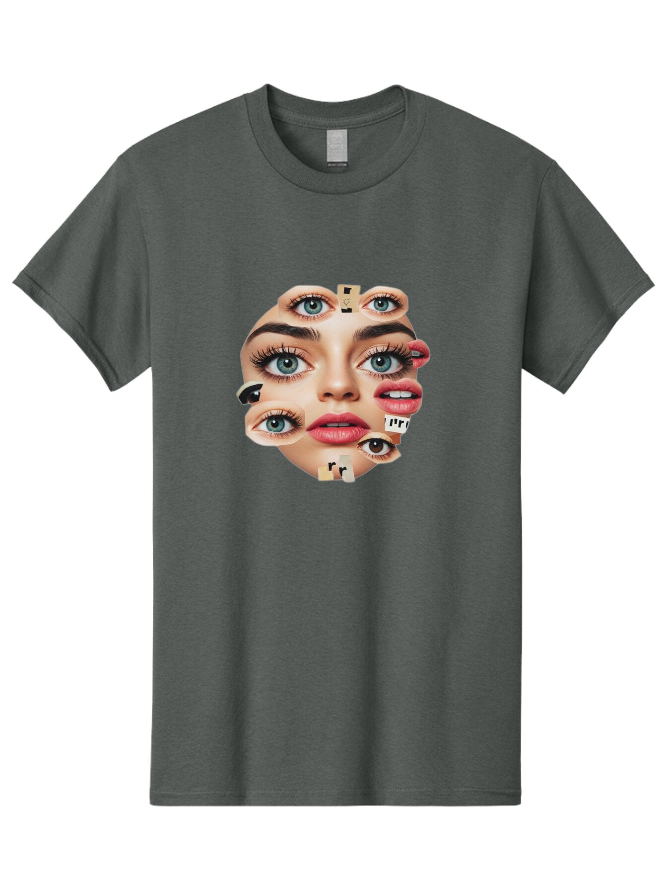 Facial-Features-Collage Men'S Graphic Tee, 100% Cotton, Comfortable Casual Summer Wear, Machine Washable, Vintage Camera, Old Camera, Antique Camera, Black Camera, Classic Photography, Photography Equipment, Nostalgic Device, Film Camera, Baq806 2