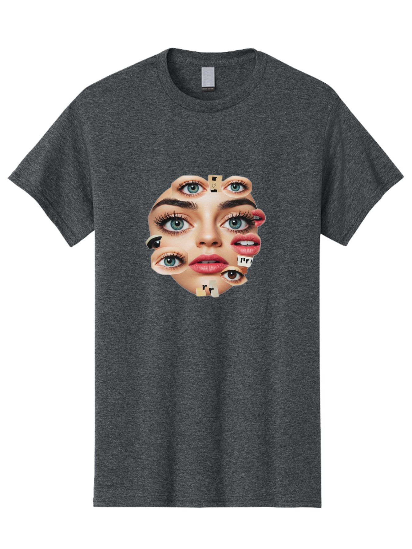 Facial-Features-Collage Men'S Graphic Tee, 100% Cotton, Comfortable Casual Summer Wear, Machine Washable, Vintage Camera, Old Camera, Antique Camera, Black Camera, Classic Photography, Photography Equipment, Nostalgic Device, Film Camera, Baq806 5